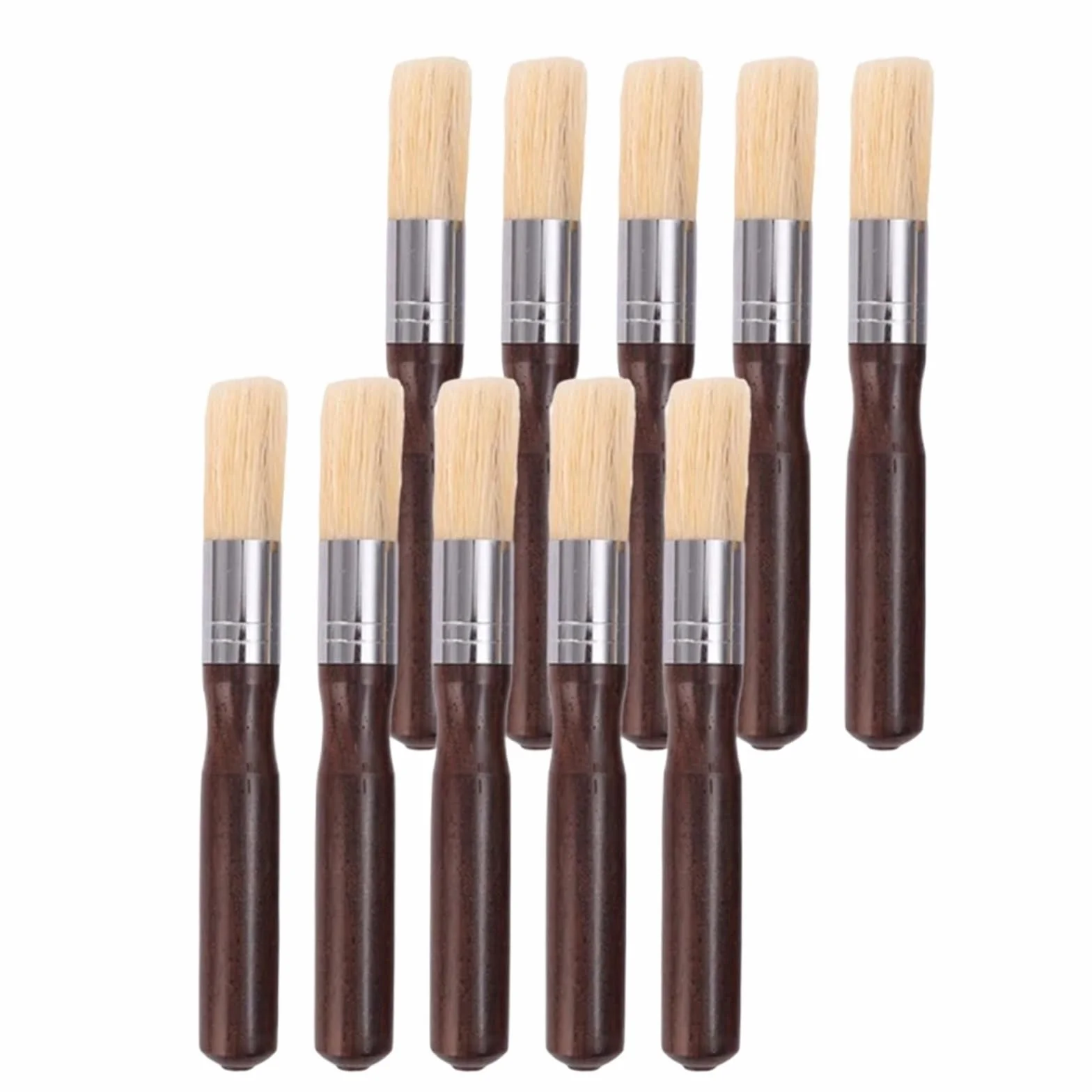 Cepillo de café de Madera con Mango Largo, Limpiador de cerdas Suaves | Cepillo de madera, 14×2×2cm, para molinillo de café, cocina y bar de café(10PCS-(Dark brown))