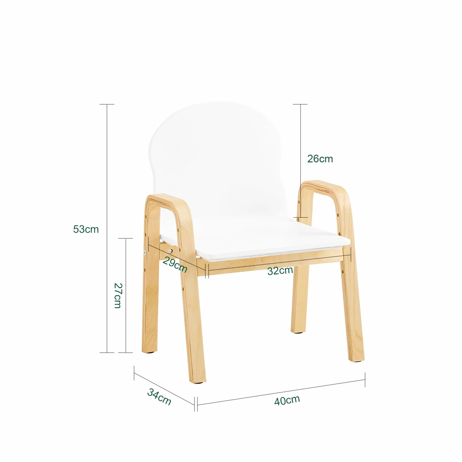 SoBuy KMB24-Wx2 Set de 2 Sillas Infantiles Silla para Niños con 4 Alturas de Asiento Diferentes 23-35 cm ES