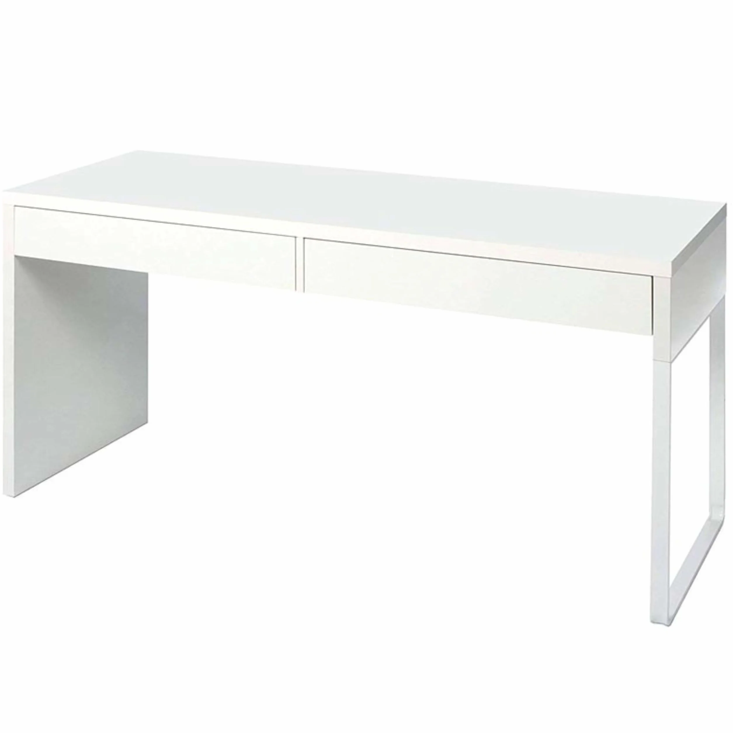 Habitdesign Mesa Escritorio con 2 Cajones, Modelo Touch, Blanco, 138x50x75 cm