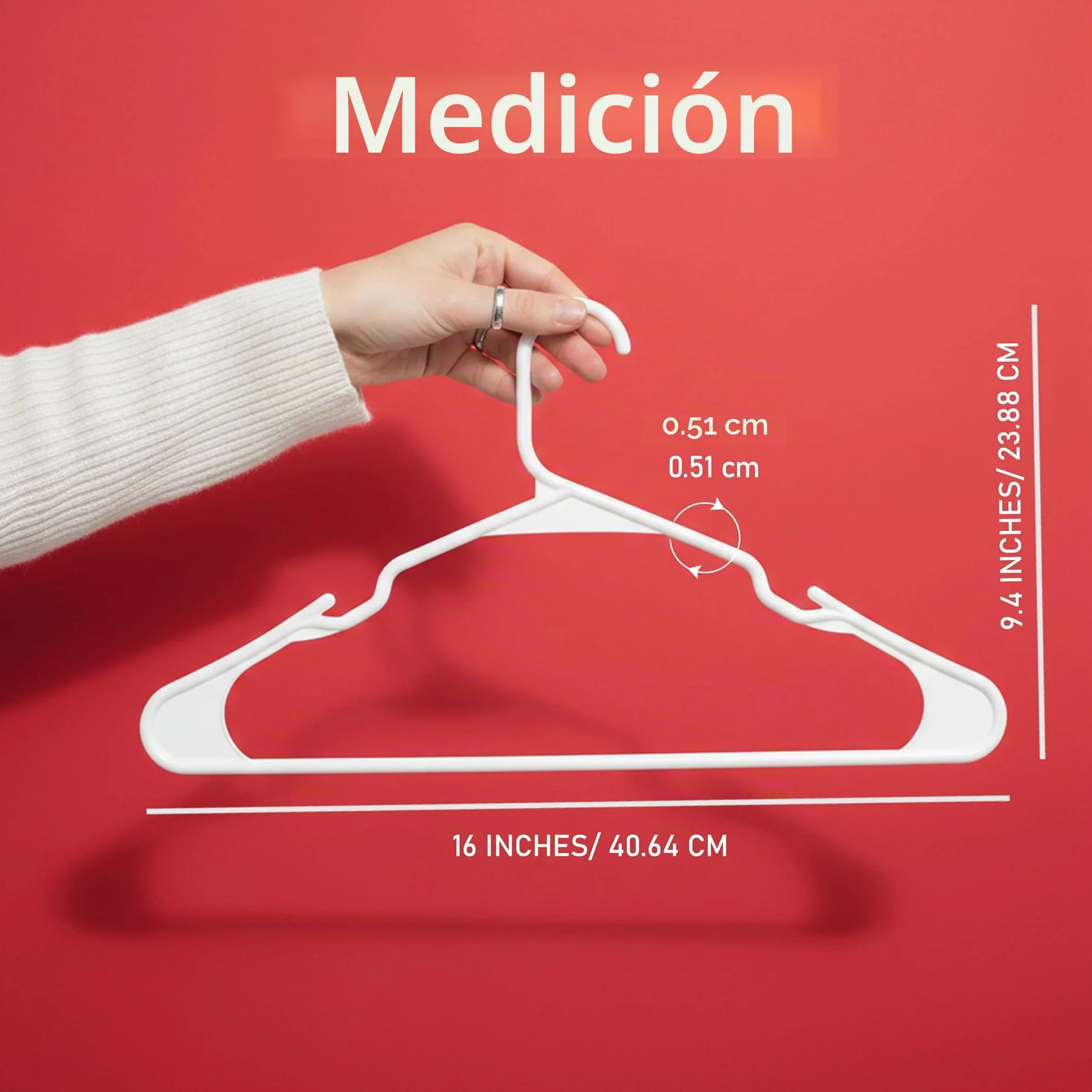 Utopia Home Perchas de Plástico Ahorradoras de Espacio, 50 Piezas, Blancas