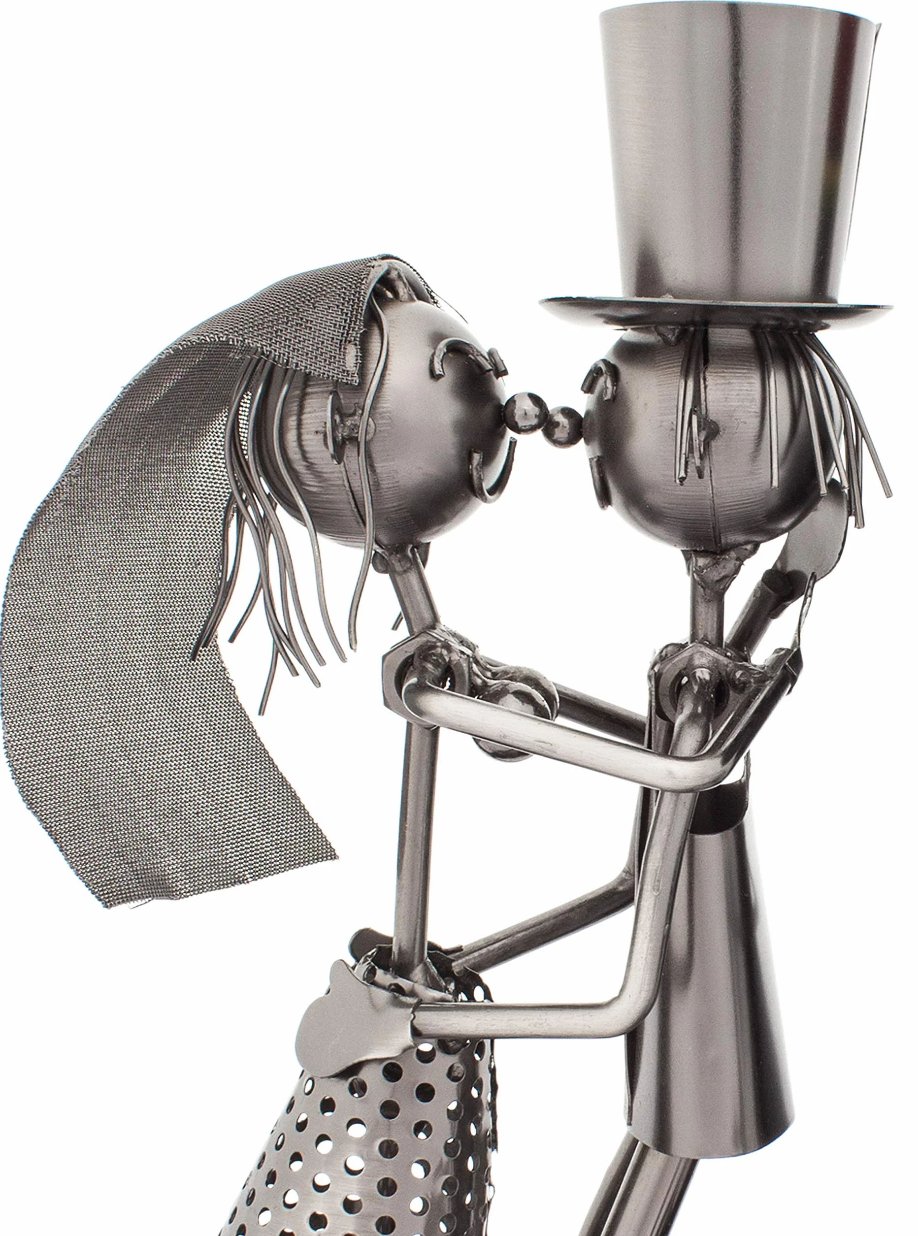BRUBAKER Portabotellas de dos piezas para vino diseño Boda escultura metal tarjeta