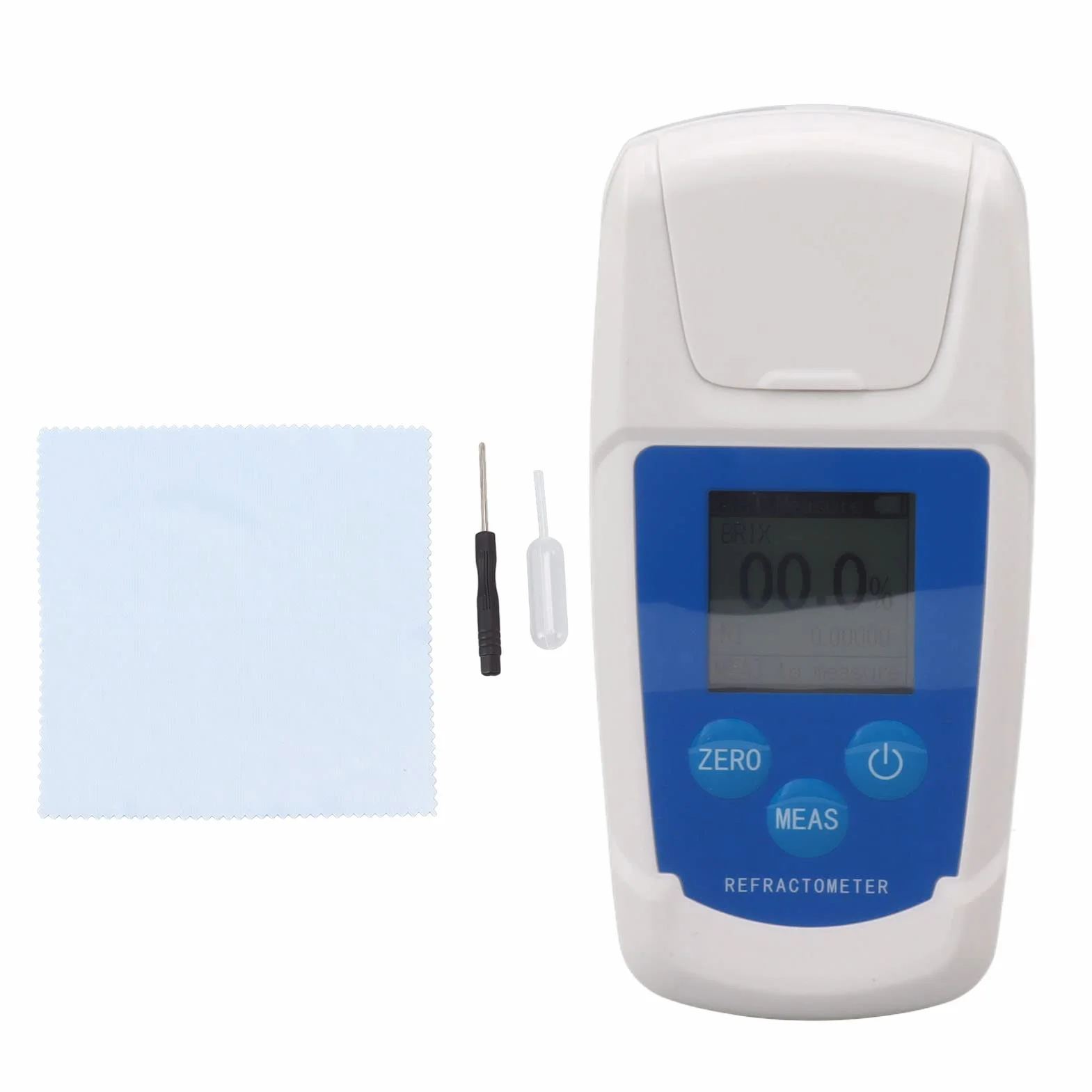 Refractómetro digital Brix de alta precisión, contador de azúcar de calibración automática con pantalla de retroiluminación para Homebrew Wine Making Juice Honey Testing