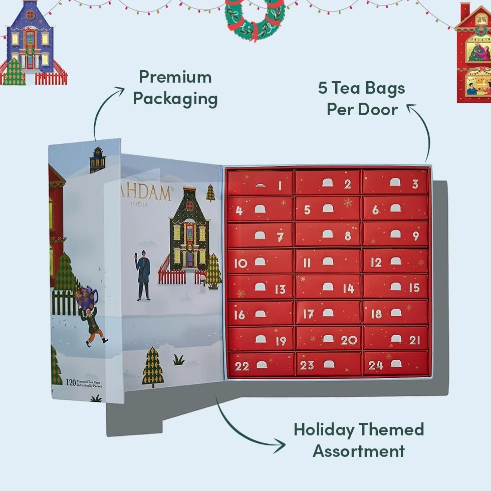 VAHDAM Calendario Adviento 2025 Set Regalo 24 Sabores Té Hombres Mujeres