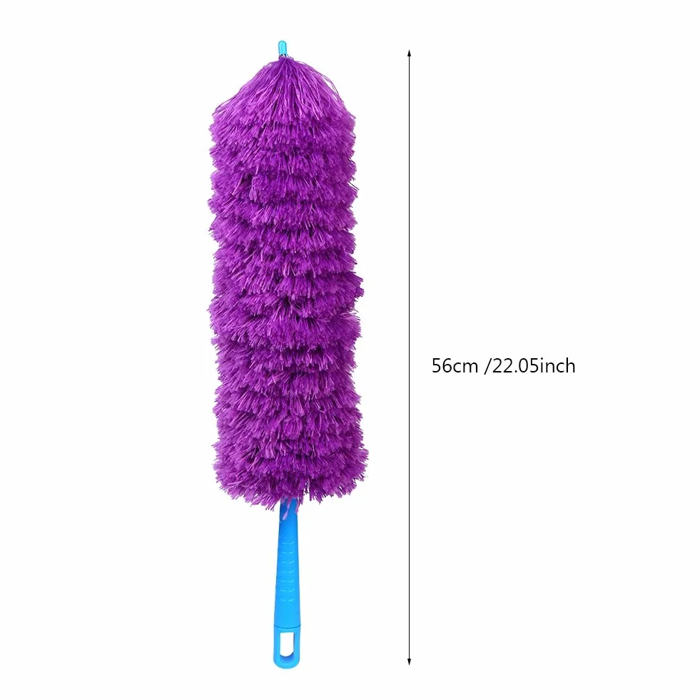 Plumero de Microfibra antiestático Herramienta de Limpieza Lavable，Plumero de telaraña Plumeros de Limpieza(Purple)
