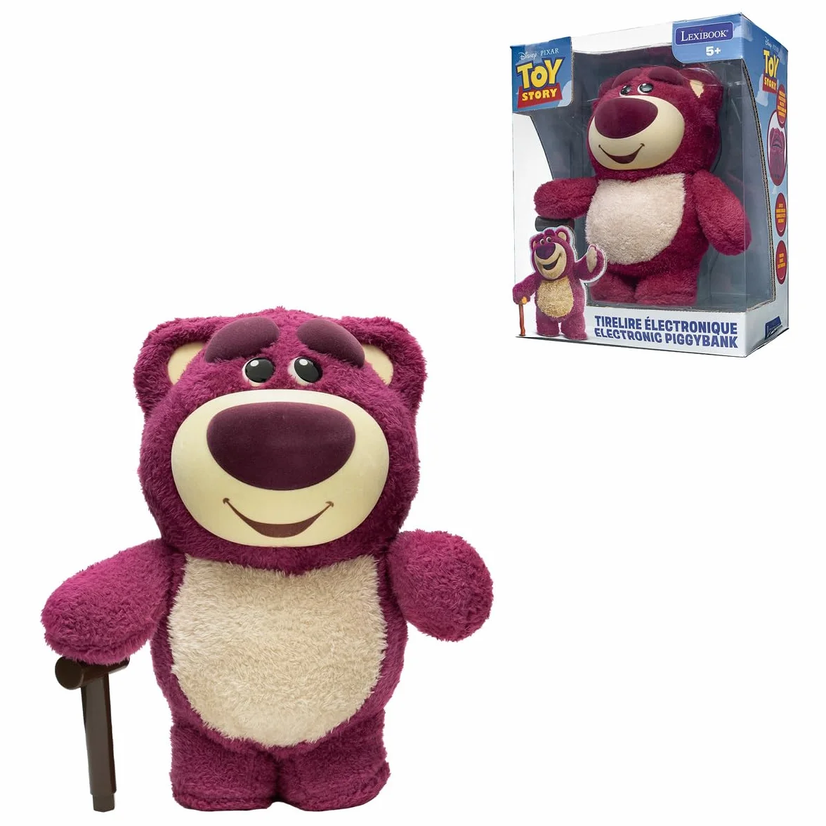 LEXIBOOK, Lotso Hucha Electrónica, JG140TS1LXB | Hucha electrónica, rojo/rosa
