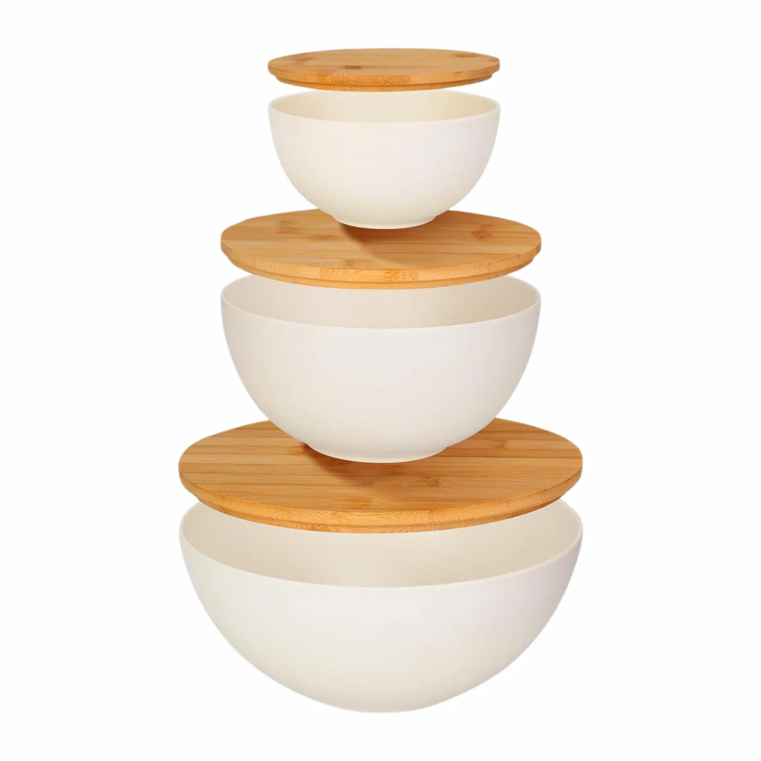 Cuencos Para Mezclar Con Tapa Apilables para Preparación | Recipientes Para Preparación de Comidas Anidables Para Cocina Preparación Y Servicio De Comidas Ensalada Snacks Pan Sopa