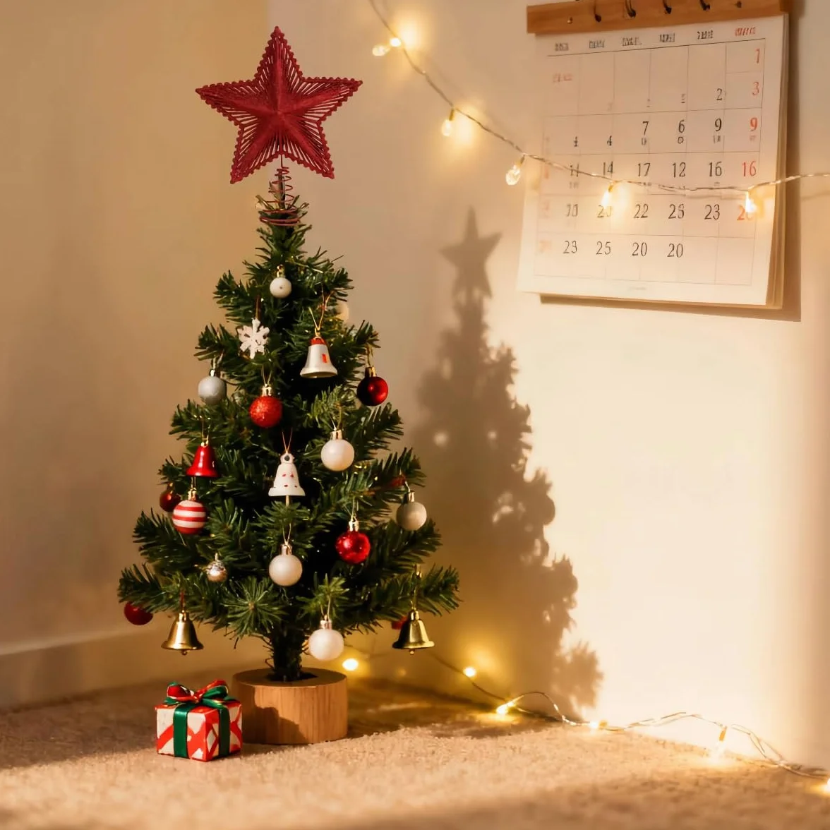 Estrella de Cinco Puntas Rojo 20cm Topper para Árbol de Navidad