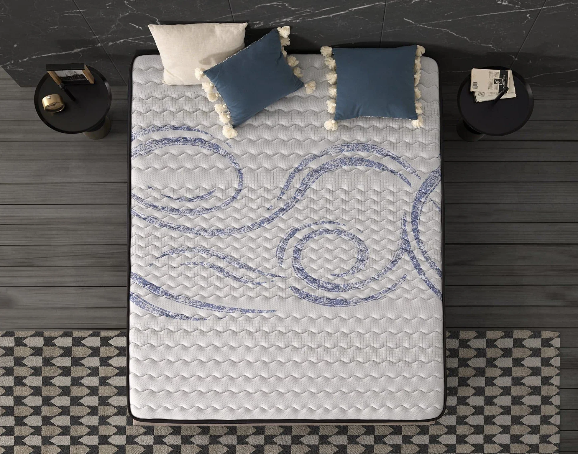 Naturalex Colchón Viscoelástico Perfectsleep 135x190 cm 30 cm Firme Espuma HR Blue Látex Hipoalergénico Reversible Verano/Invierno