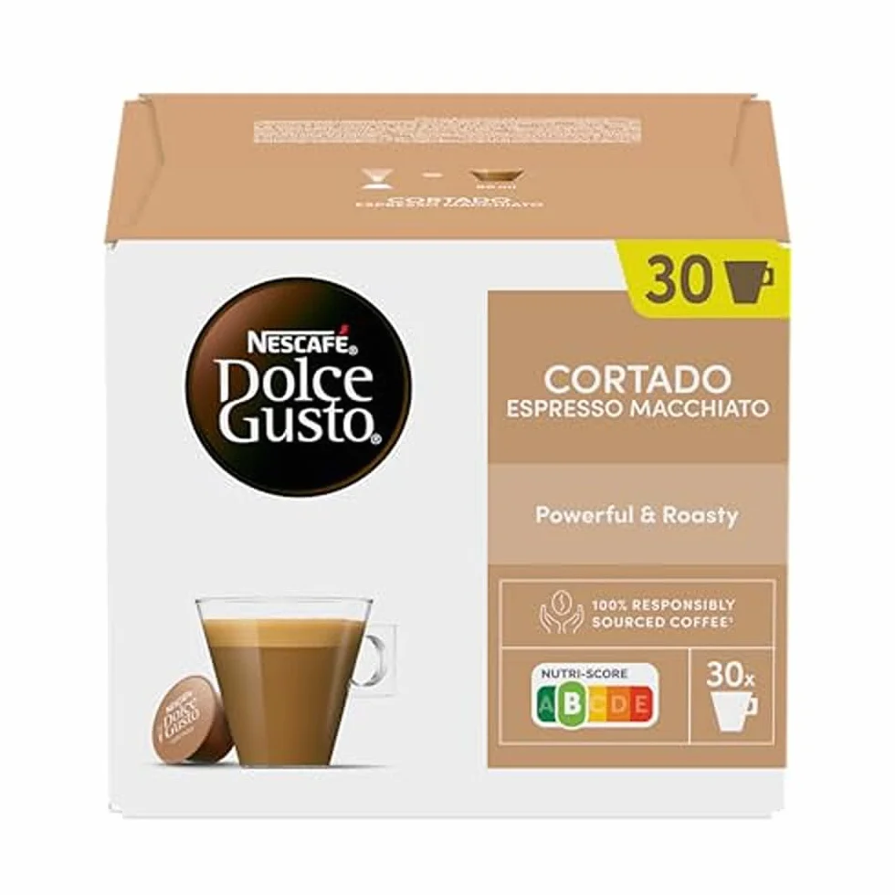NESCAFÉ Dolce Gusto Cortado Cápsulas de Café 90 Cápsulas (3 x 30) Notas a almendra tostada Originales