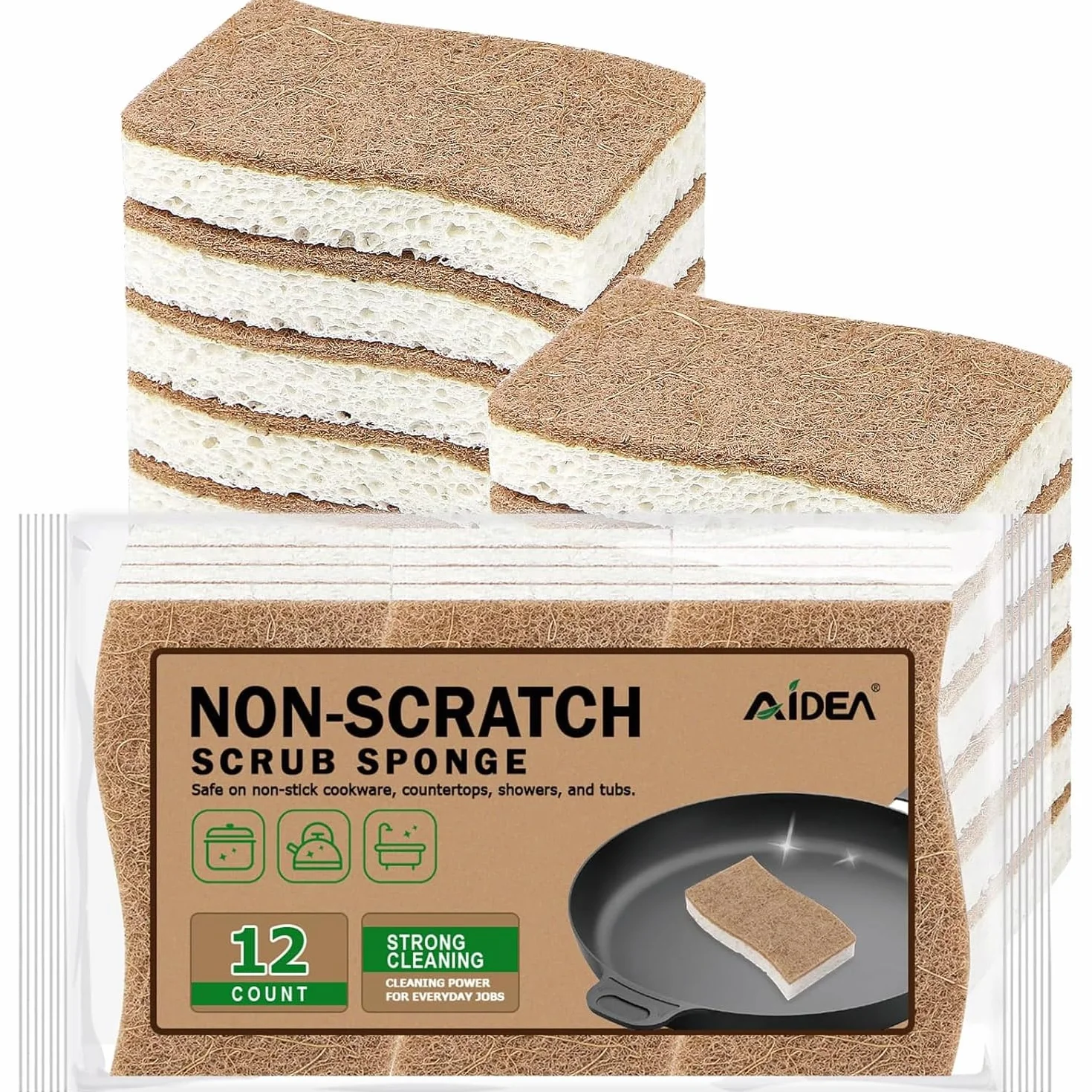 Esponjas naturales AIDEA 12 unidades esponjas de celulosa para platos