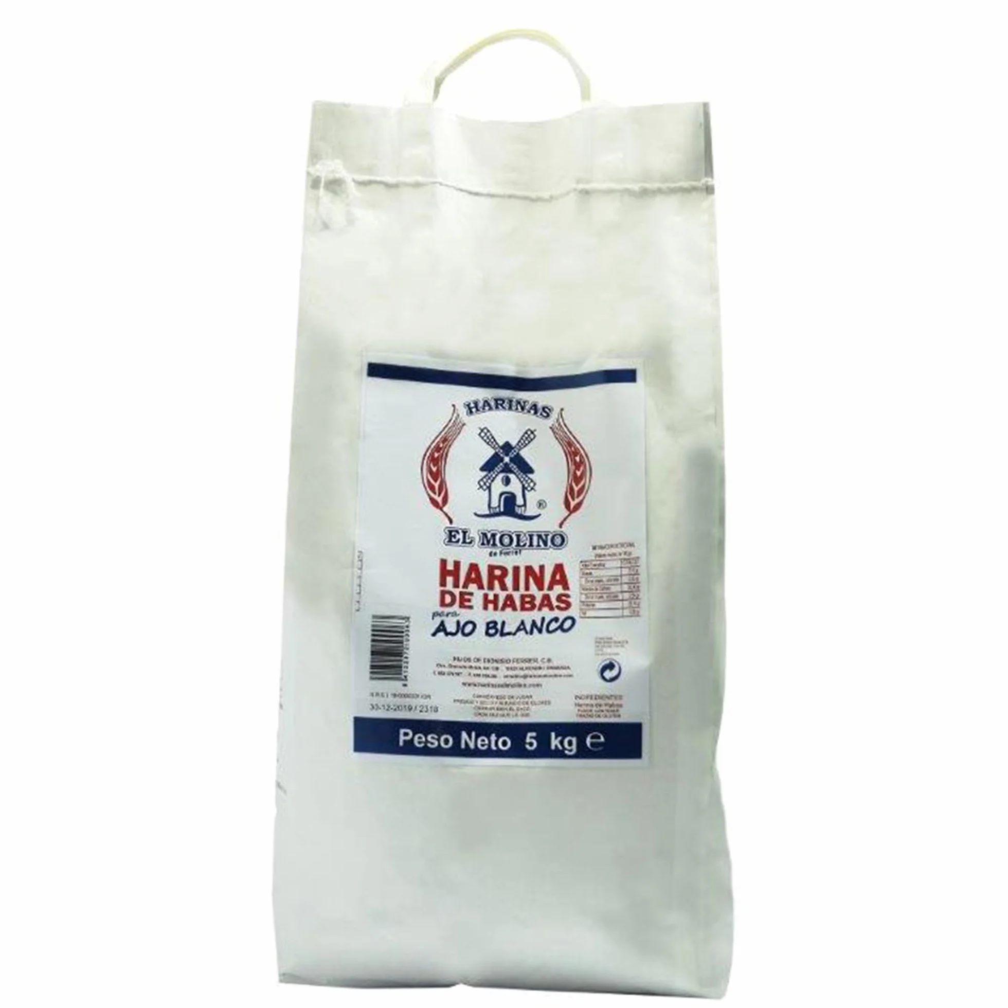 Harina de Habas El Molino 5 Kg Ideal para Ajoblanco Rebozados Guisos