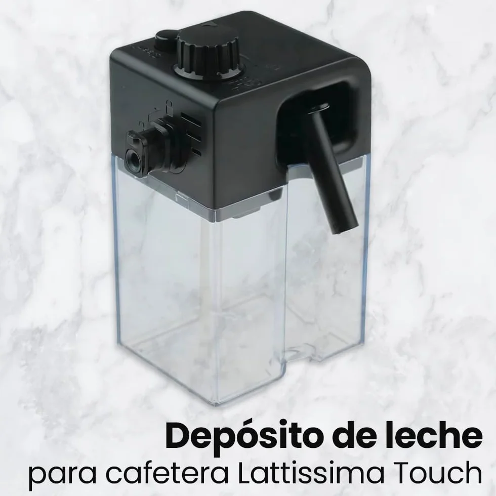 DeLongui Espumador de Leche Compatible con Cafetera DeLongui EN520 EN550 Con Depósito de Leche 0,35L y Tapadera Incluidos
