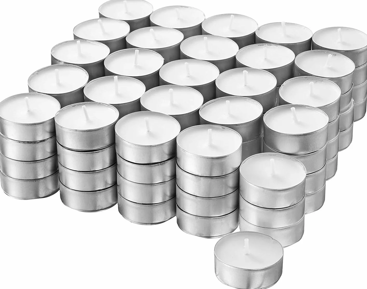 Velas de te Blancas | Pack velas de 50 Unidades | Velas de Té Calientaplatos | Tealight | 3 Horas de Duración | Velas Decorativas Sin Perfume | (50)