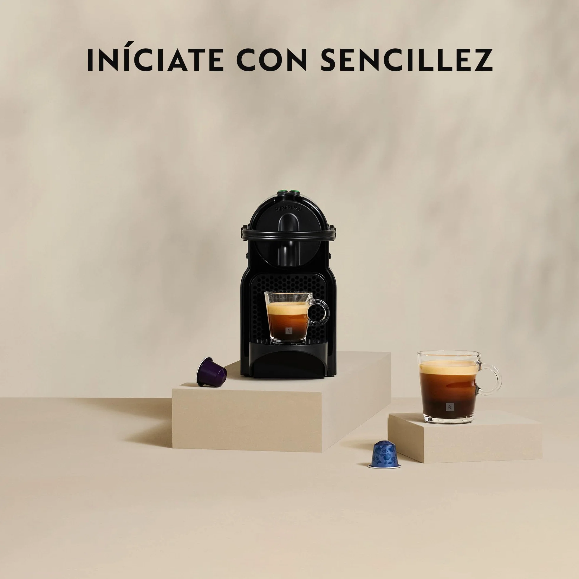 Nespresso De'Longhi Inissia EN80.B Cafetera monodosis 19 bares negro