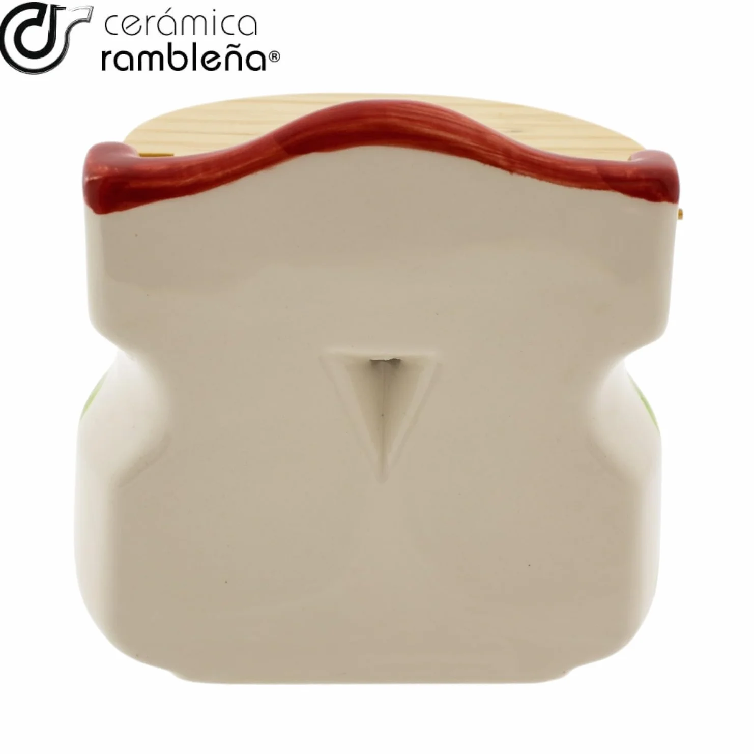 CERÁMICA RAMBLEÑA | Salero cocina | Salero con tapa de madera original | Decoración Modelo 09 | 100% Decorado a Mano