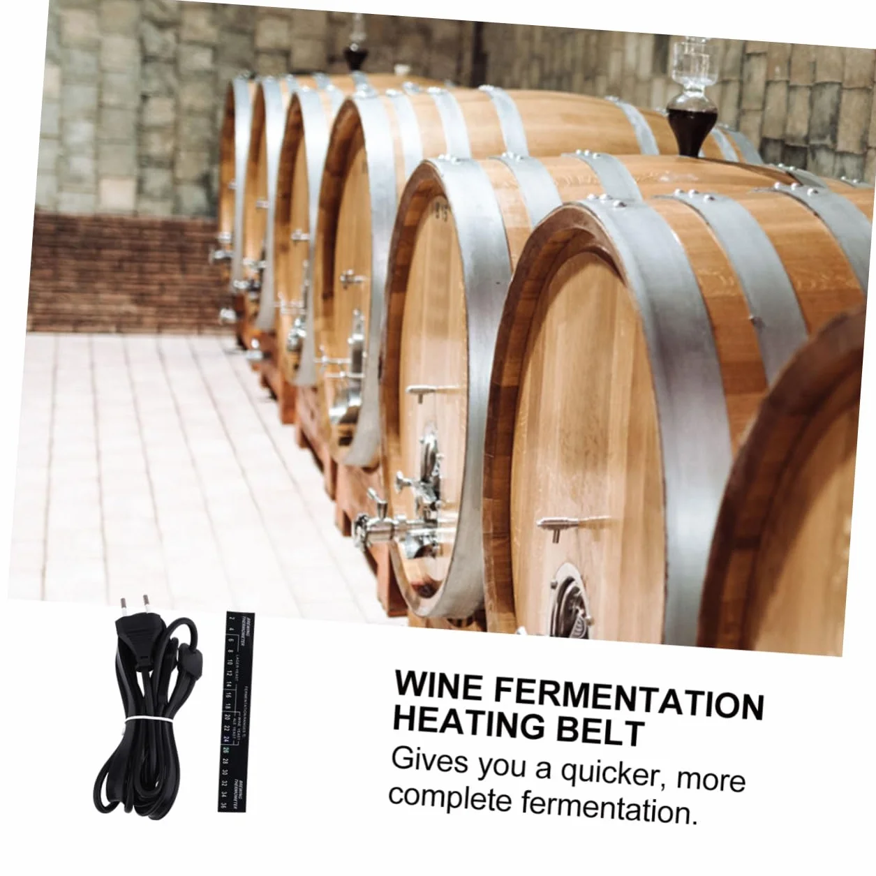 Garneck Cinturón Térmico para Fermentación de Cerveza y Vino Calentador Portátil para Fermentadores Enchufe UE Uso Doméstico para Elaboración de Bebidas Alcohólicas