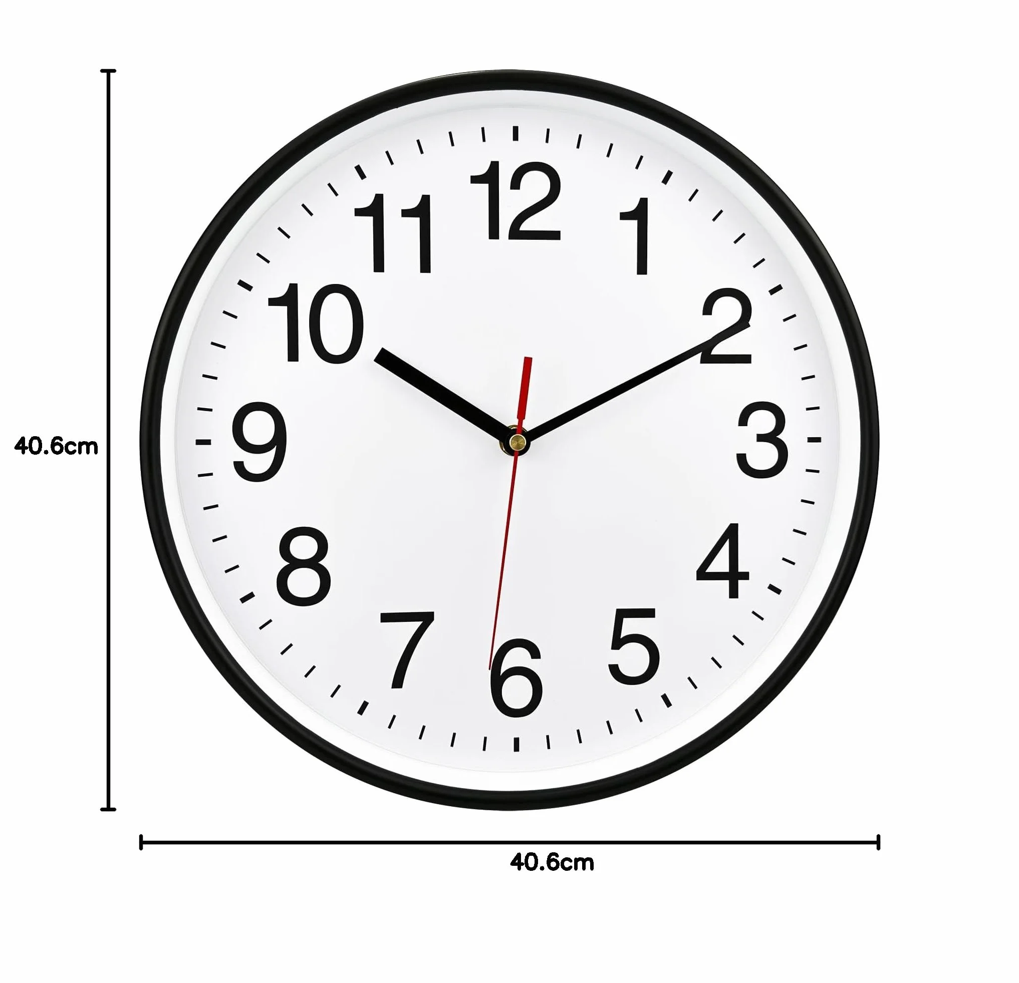 Plumeet Reloj de Cuarzo de Pared Silencioso 40.6cm, Blanco