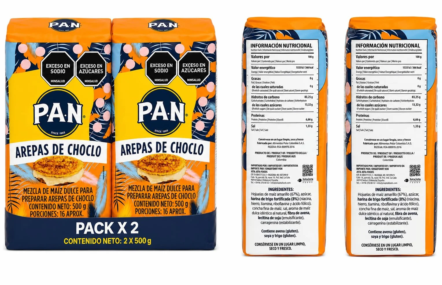 HARINA PAN MEZCLA DE MAIZ DULCE PARA AREPAS DE CHOCLO PACK 2 X 500 GRAMOS