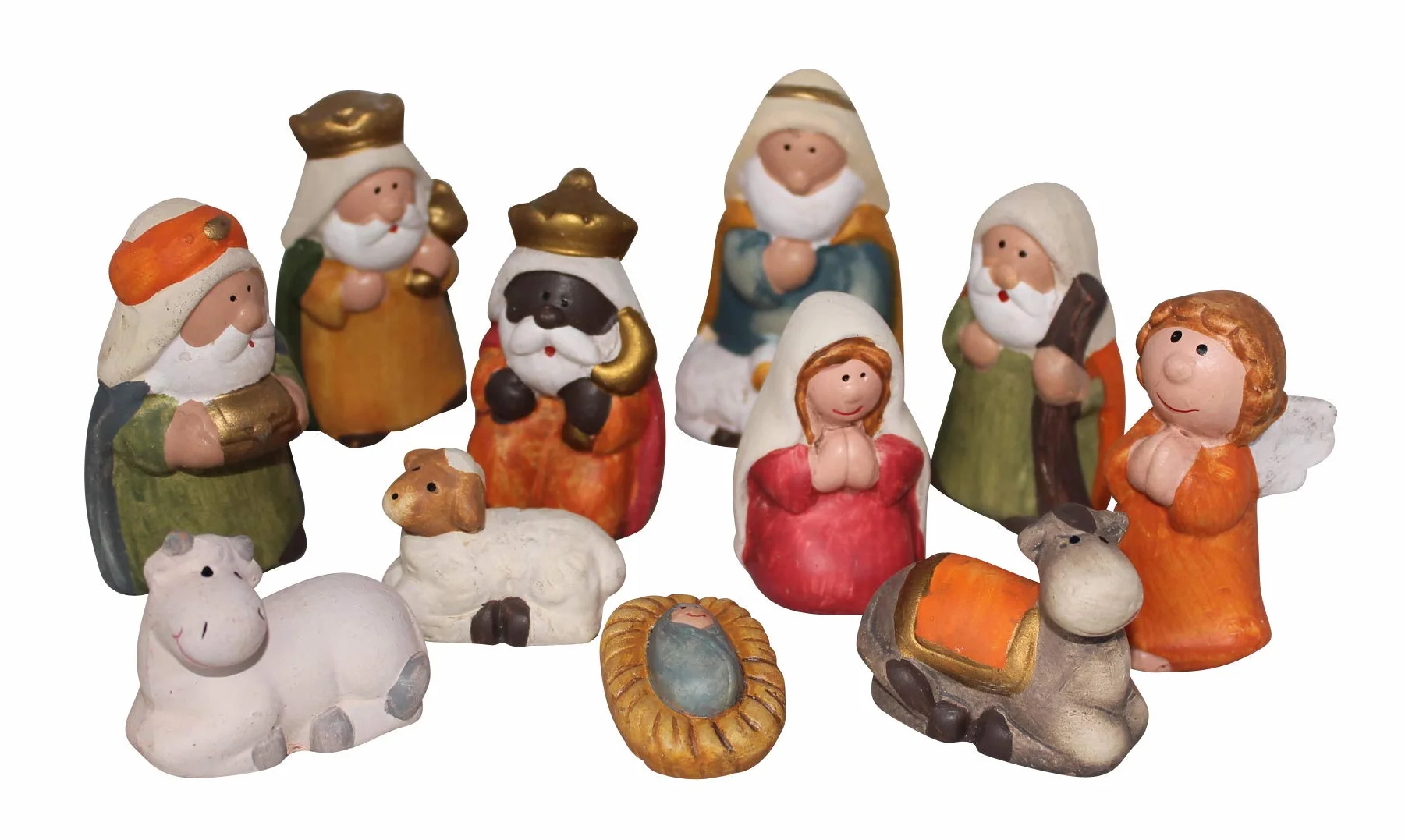 ARTECSIS Set De 11 Figuras Belén 7.5cm, Nacimiento, Belén De Cerámica Santon para Decoración Navideña