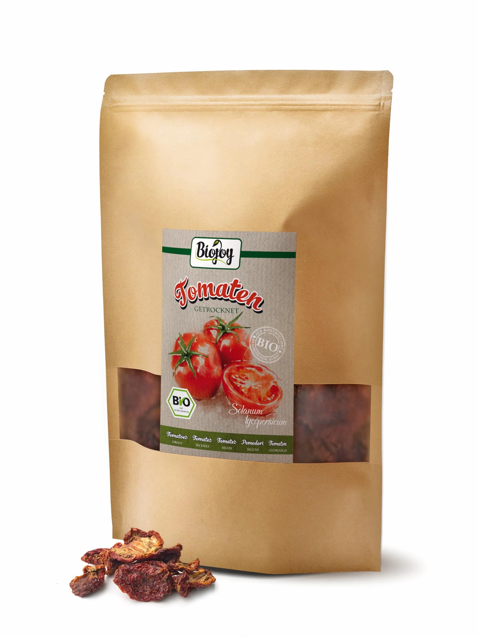 Biojoy Tomates secos BÍO sin aceite 1 kg sin conservantes sulfurosos 7% Sal de roc