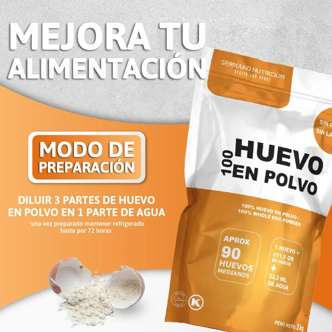 Huevo en Polvo Ecológico 1KG Sin Gluten Sin Lactosa