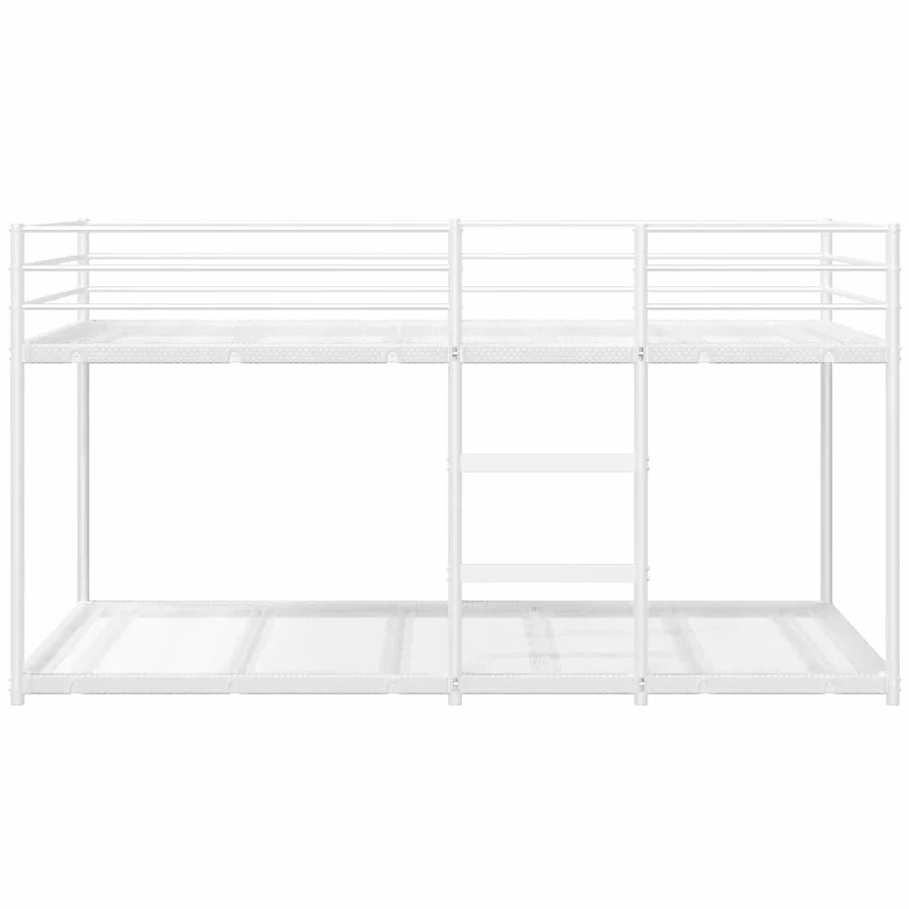 vidaXL Litera sin colchón Acero Blanco 75x190 cm, Estructura de Cama, Base de Cama, Muebles de Dormitorio, Cama Alta, Estructura de litera