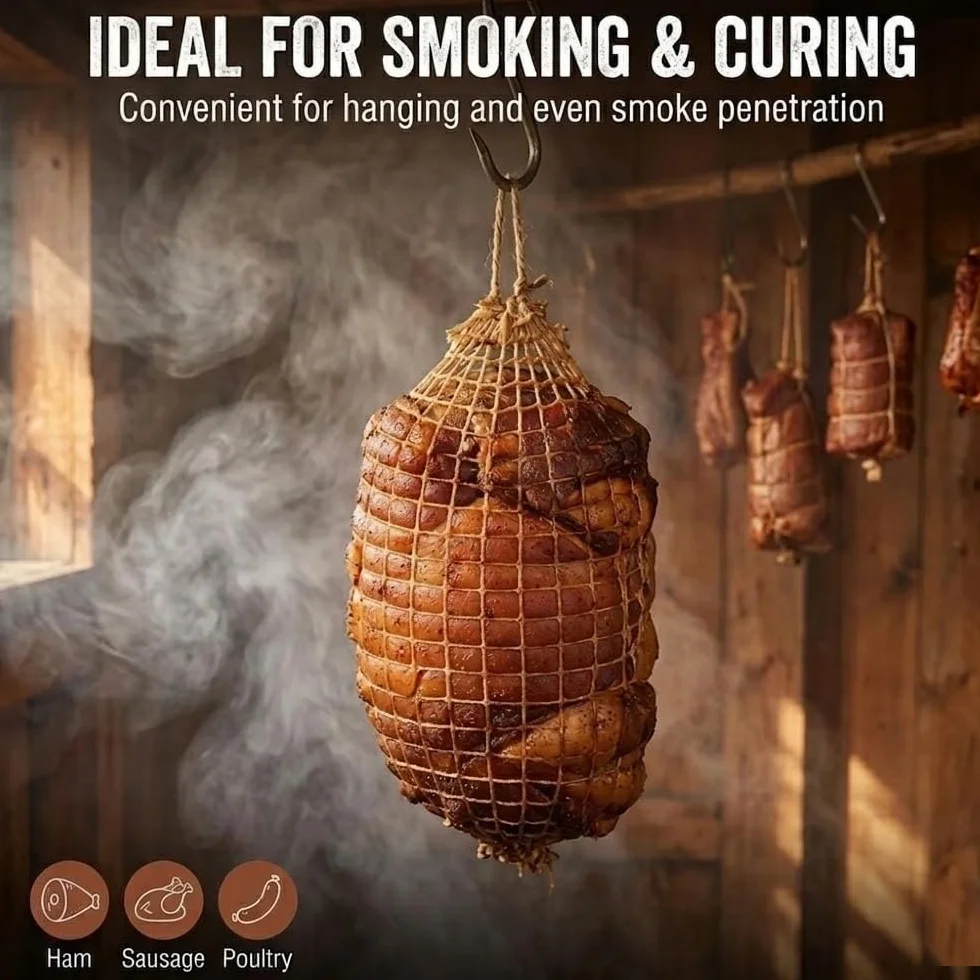 Red Elástica para Carne en Rollo 3M 18 Agujeros, Malla de Cocina para Asar y Ahumar