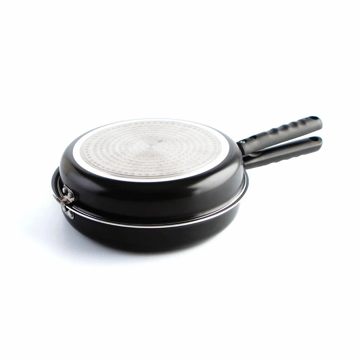 Sartén doble para tortilla 26 cm aluminio estampado negro