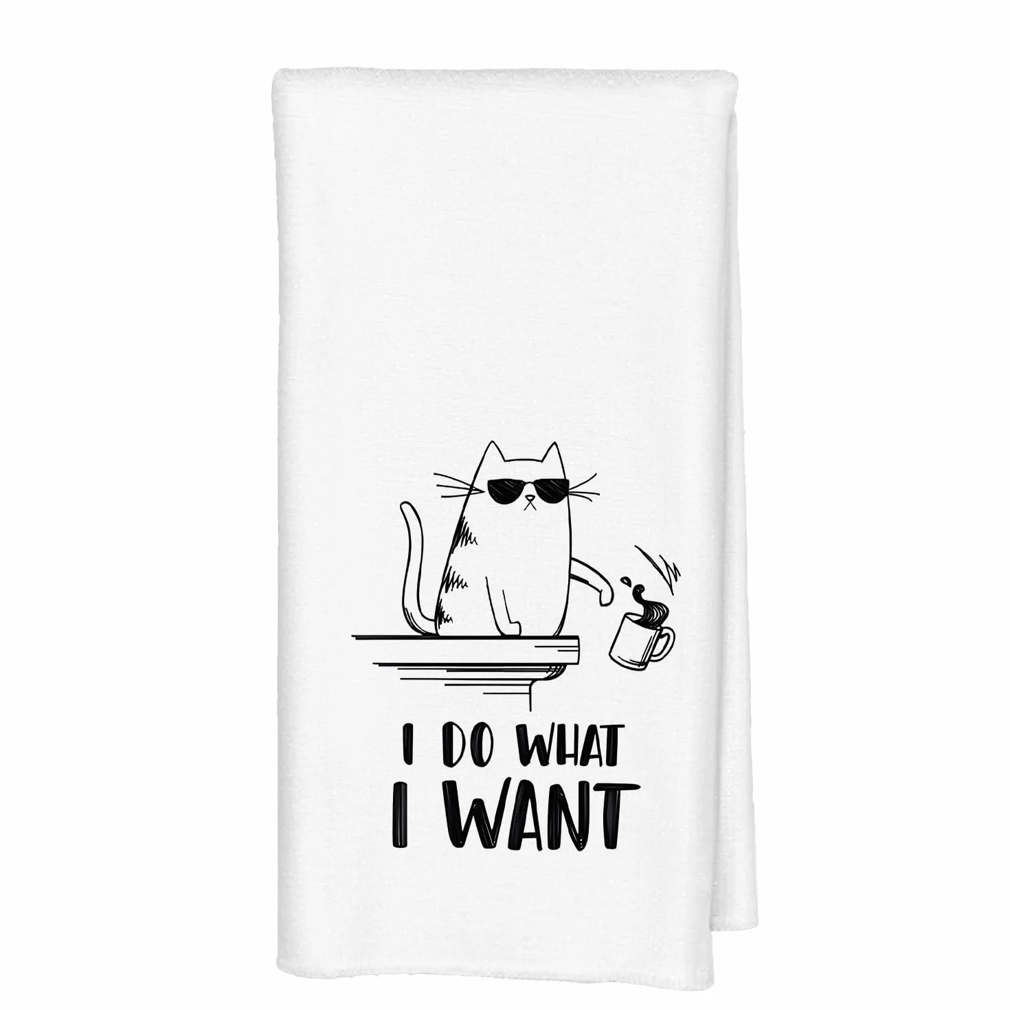 I Do What I Want - Toallas de cocina divertidas para gatos, toallas de mano para gatos, paños de cocina, toallas de gato para amantes de los gatos, regalos de gatos para mujeres, regalos divertidos