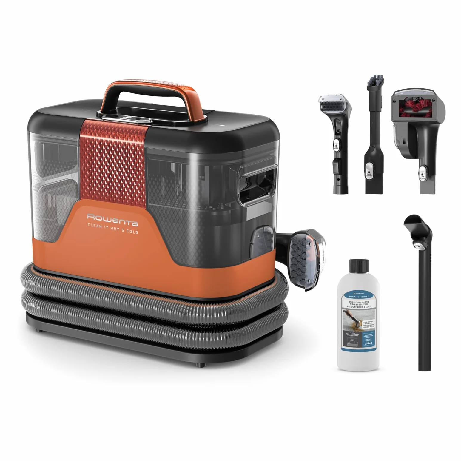 Rowenta Clean It Hot & Cold IN7011F0 Aspirador tapicerías 1150W Powerheat 3 en 1 Naranja