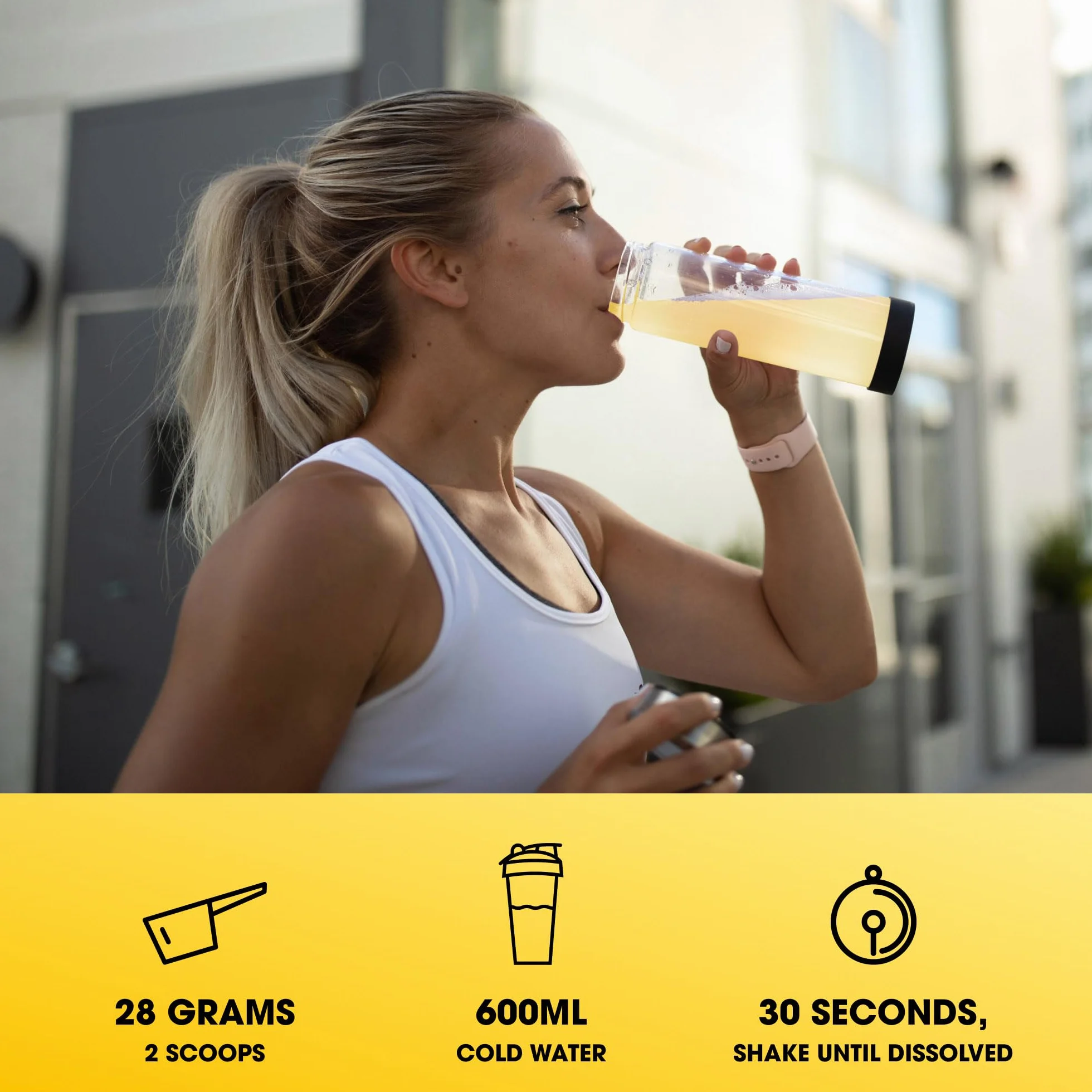Optimum Nutrition Clear Whey + Colágeno, Té Helado Frutas de Verano, 240 g, 10 Porciones
