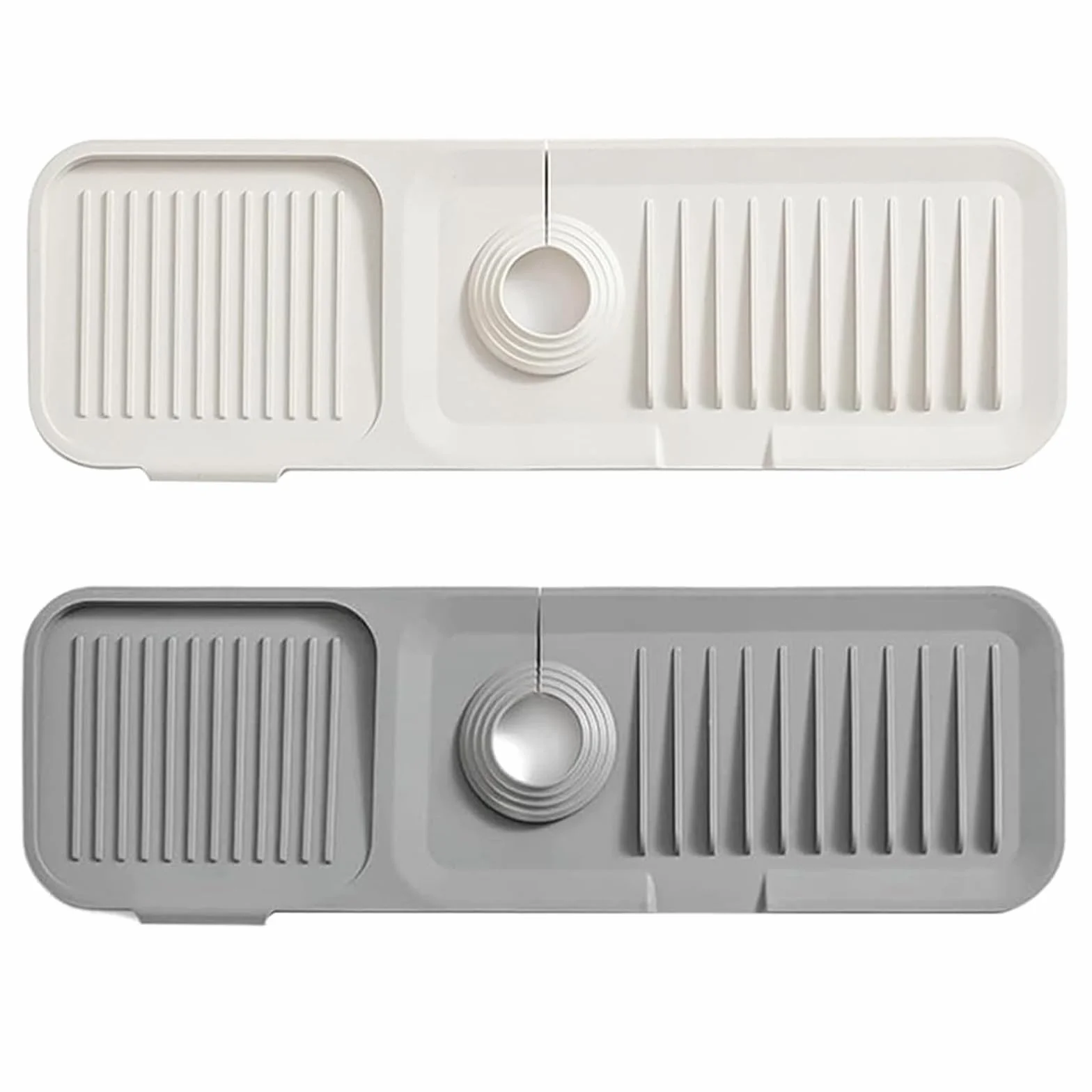 2 Piezas Escurridor Fregadero Accesorios Cocina Alfombrilla Silicona Fregadero Bandeja de Goteo Almohadilla de Secado de Agua para Drenaje Grifo Cocina Encimeras Baño (39,5x11,7cm)
