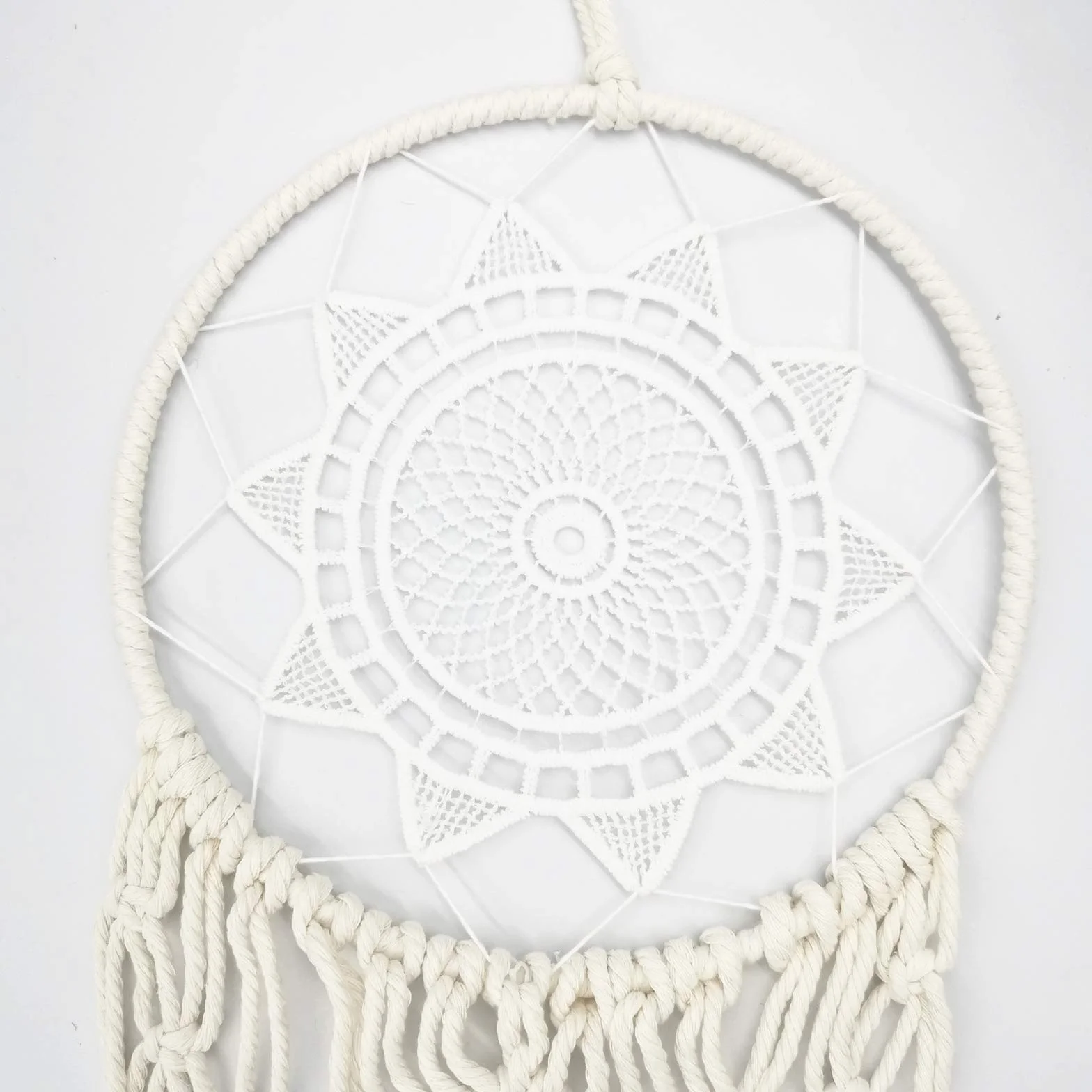 3 Piezas Atrapasueños Macramé Colgante Pared Boho Dream Catcher Sol Luna Estrella Tapiz Tejido Bohemio Elegante Decoración Arte Pared para del Hogar Niñas Regalo