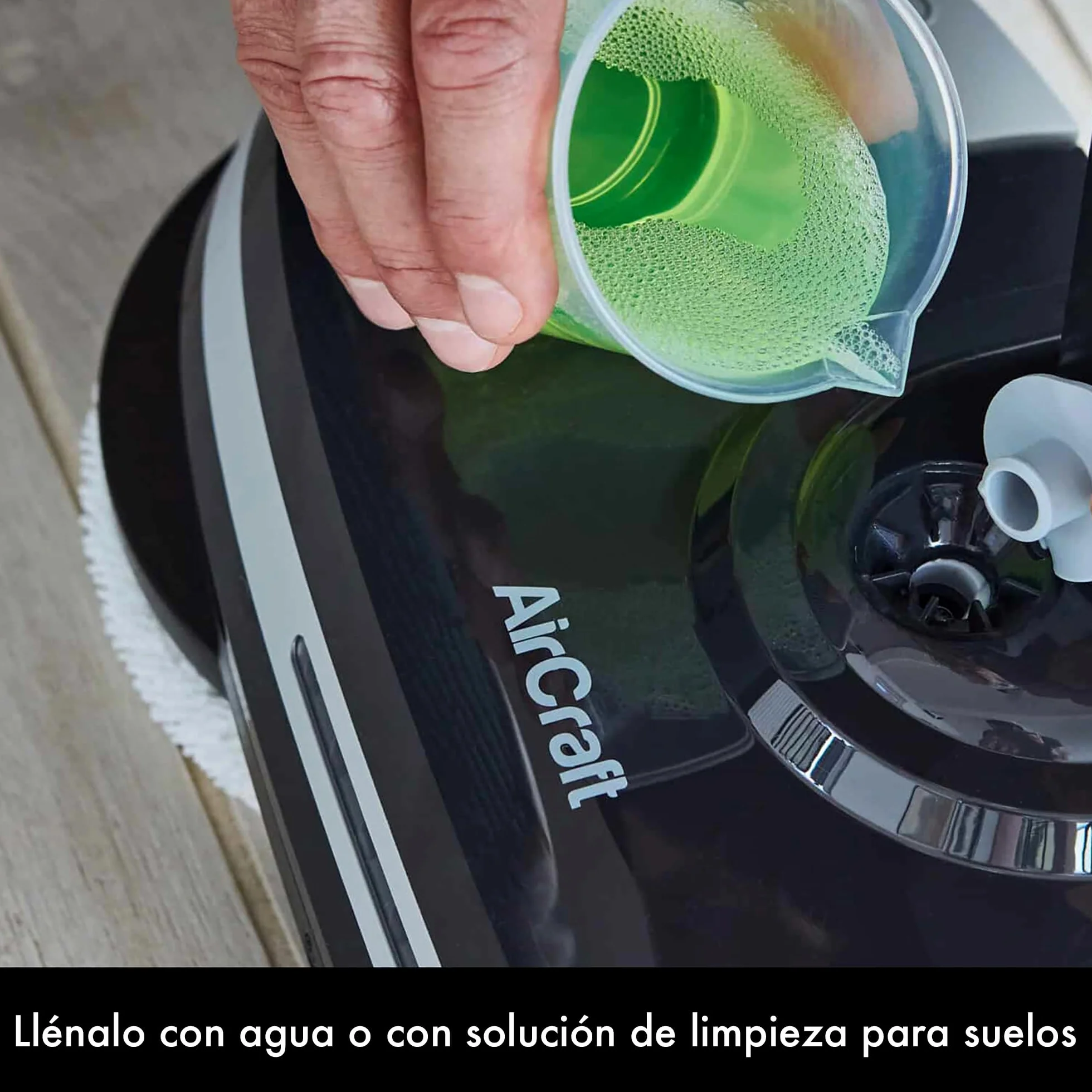 AirCraft Home, PowerGlide Limpiador y Pulidor de Suelos Duros Inalámbrico con 8 Almohadillas, Batería Recargable para Madera, Baldosas, Terrazo y Laminado