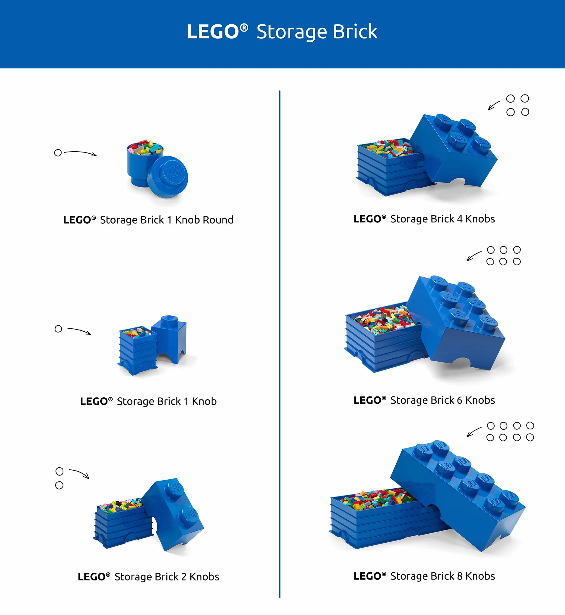 Plast Team 4003 - Caja en forma de bloque de lego 4, color azul [importado de Alemania]
