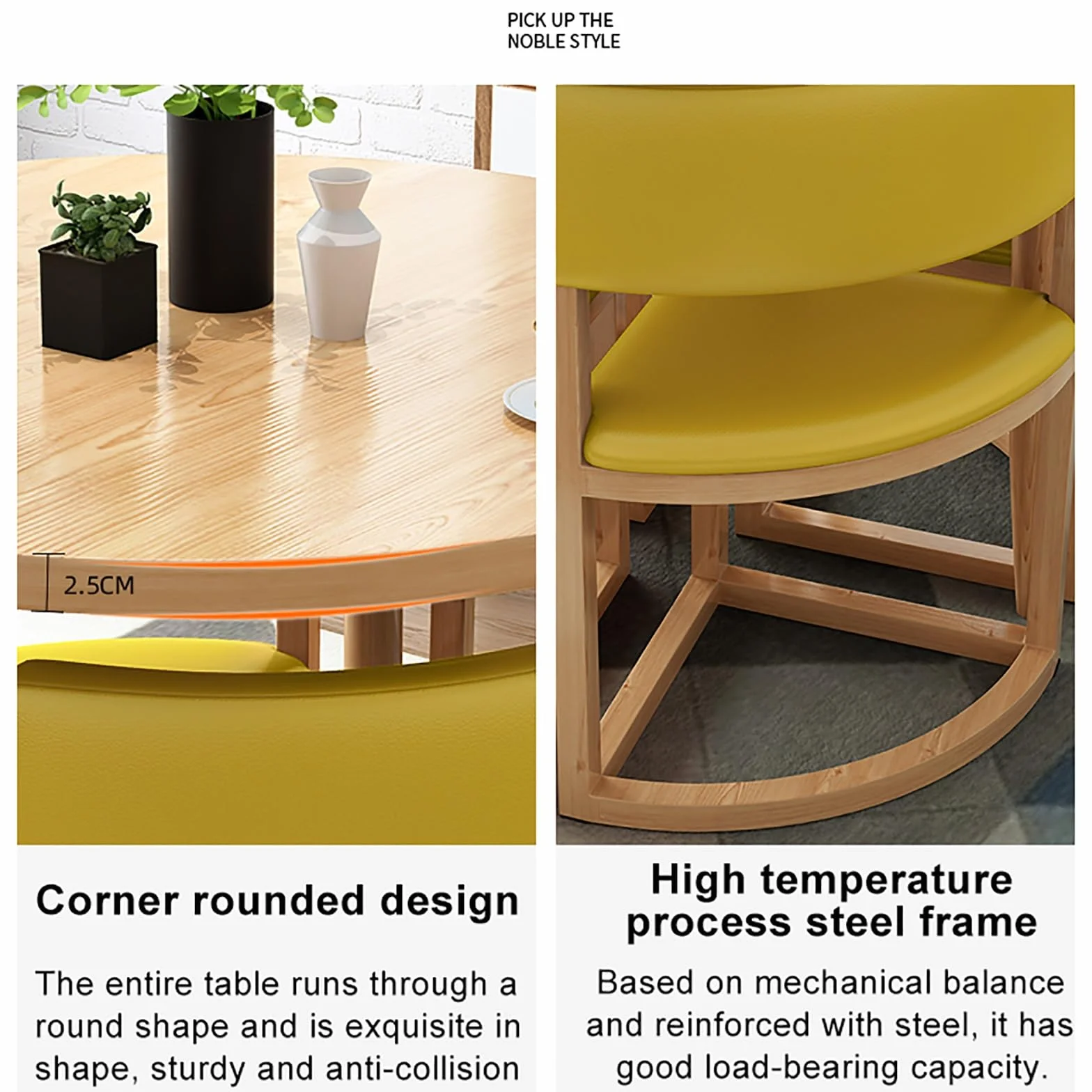 Juego de mesa de comedor redonda y silla, perfecto para oficina, recepción y zonas de ocio, ideal para salón, sala de estar, balcón en casa, mesa redonda pequeña