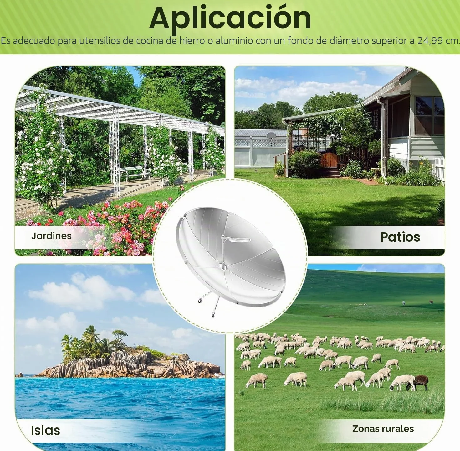 Hornos Al Aire Libre, Cocina Solar Parabólica Portátil 1800W, Plegable 59 Pulgadas