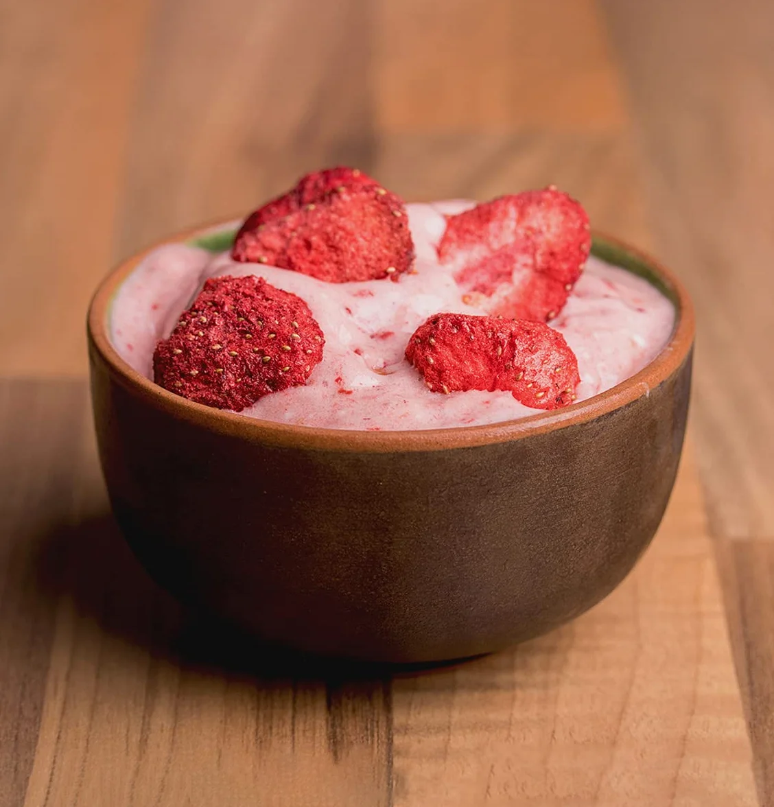 BRIX Mitades de Fresas liofilizadas 100% Naturales 75g Sin OGM Gluten Vegano