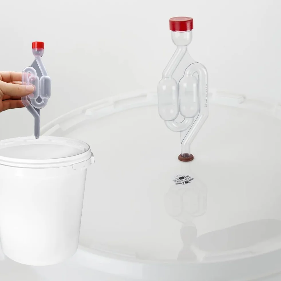 Tubo de Fermentación Airlock, Airlock para Fermentación, Válvula de Bloqueo de Aire Transparente para Elaboración de Cerveza, Vino, y Encurtidos, 3pcs