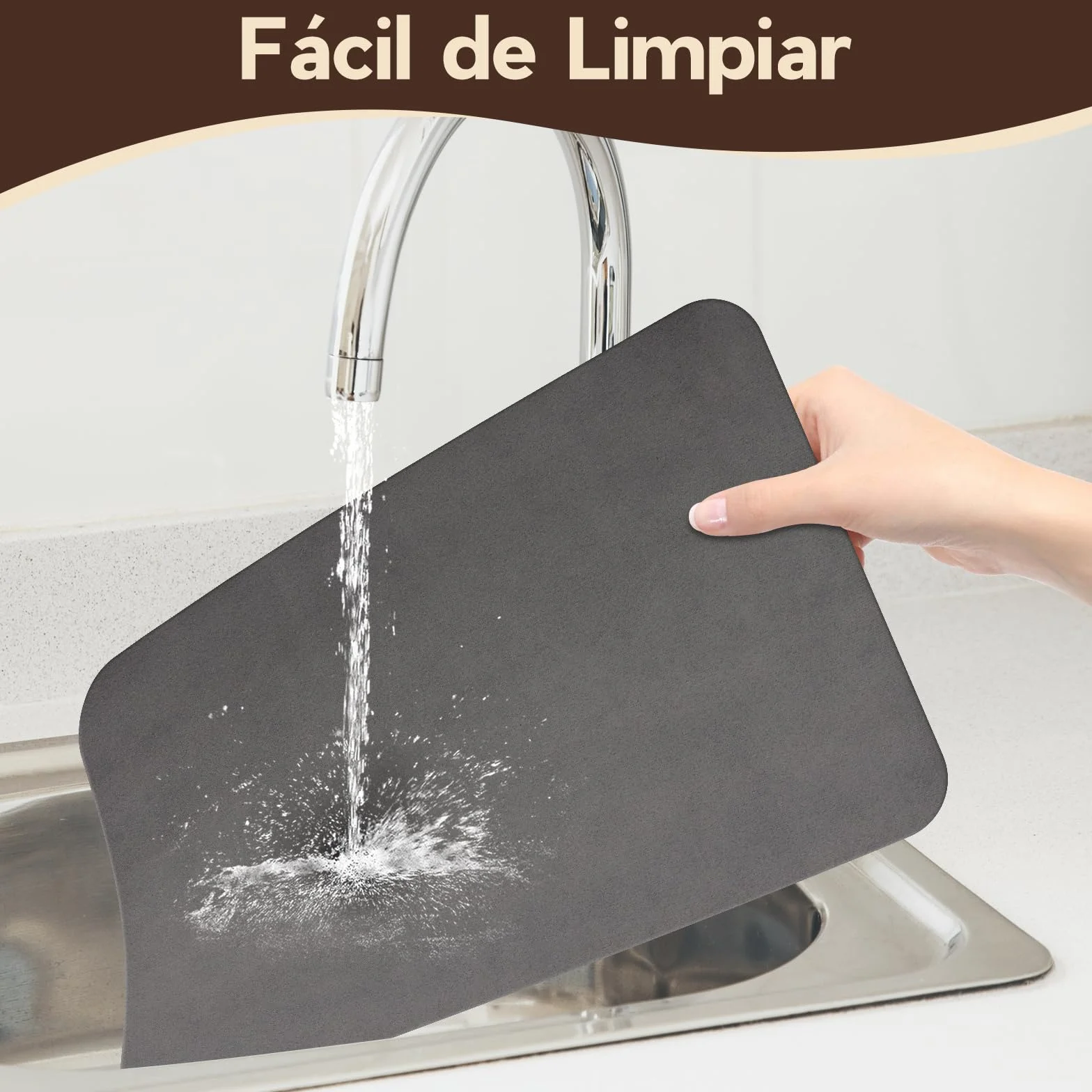 Scettar 3 Piezas Alfombrilla Escurreplatos de Silicona 40x30cm Súper Absorbente para Cocinas
