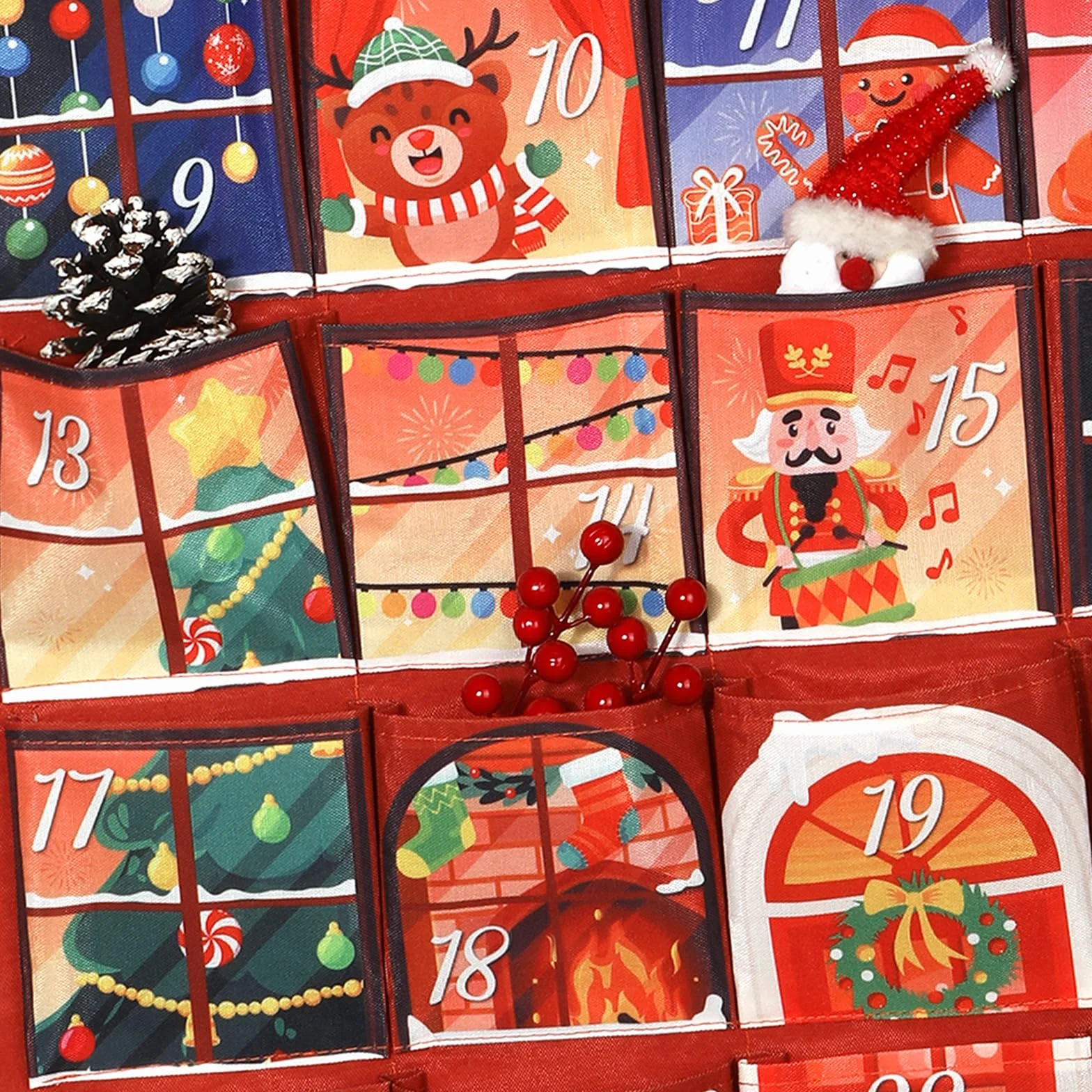 DPKOW Original Casa Calendario Adviento para Rellenar Vacio Tela Navidad DIY