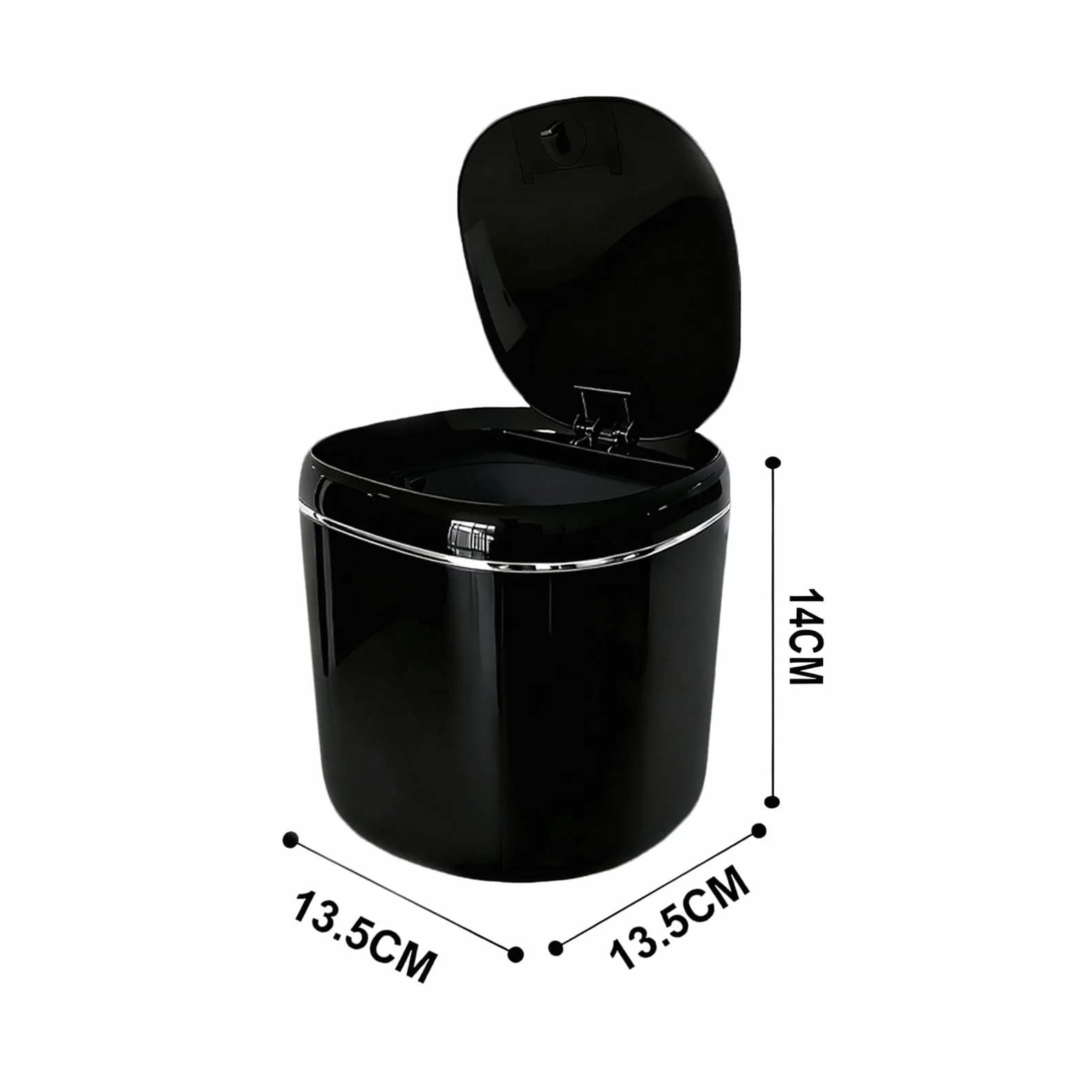 Papelera de Escritorio con Tapa a Presión,Cubo de Basura Pequeño para Oficina,Hogar y Coche,2.4L