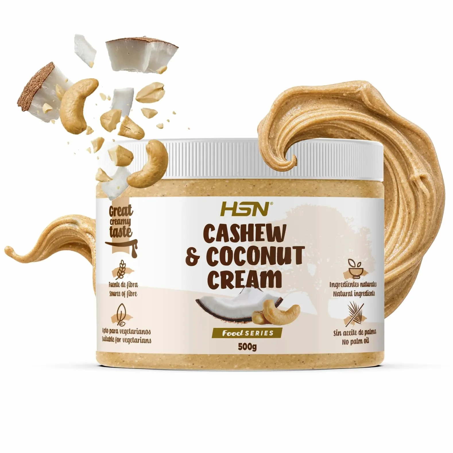 Crema de Anacardo y Coco 500g Natural con Sal Rosa del Himalaya Vegana