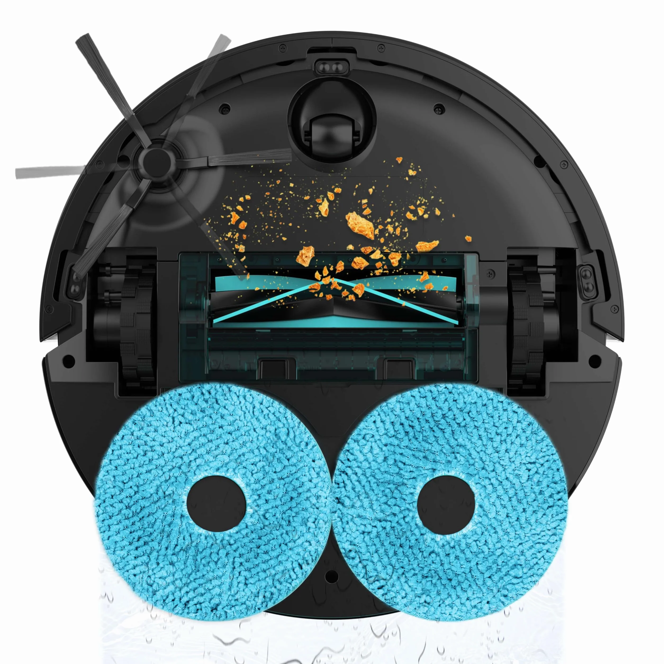 Cecotec Robot Aspirador y Friegasuelos con Base de Autovaciado y App Conga X50 X-Treme. Navegación Láser, Mapeo Interactivo, 15000Pa, Autonomía 240mins, Mopas Elevables, Base con 3 Depósitos