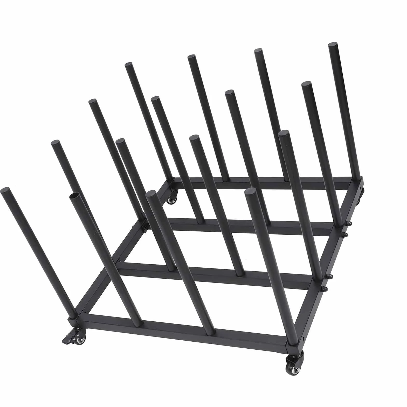 Eacam Carro de Almacenamiento de Vinilo, Estante de Medios Resistente para 16 Rollos con Capacidad de 1200 Lb, Soporte Móvil para Planos, Construcción de Tubo de Acero, para Oficina,