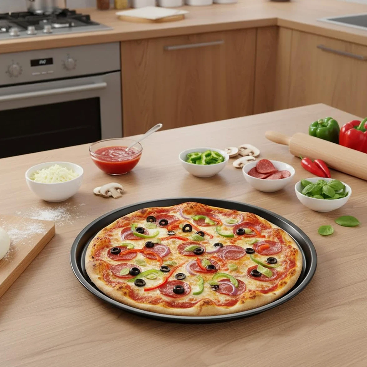 Quid Sweet Grey Bandeja Horno Pizza, 30 cm