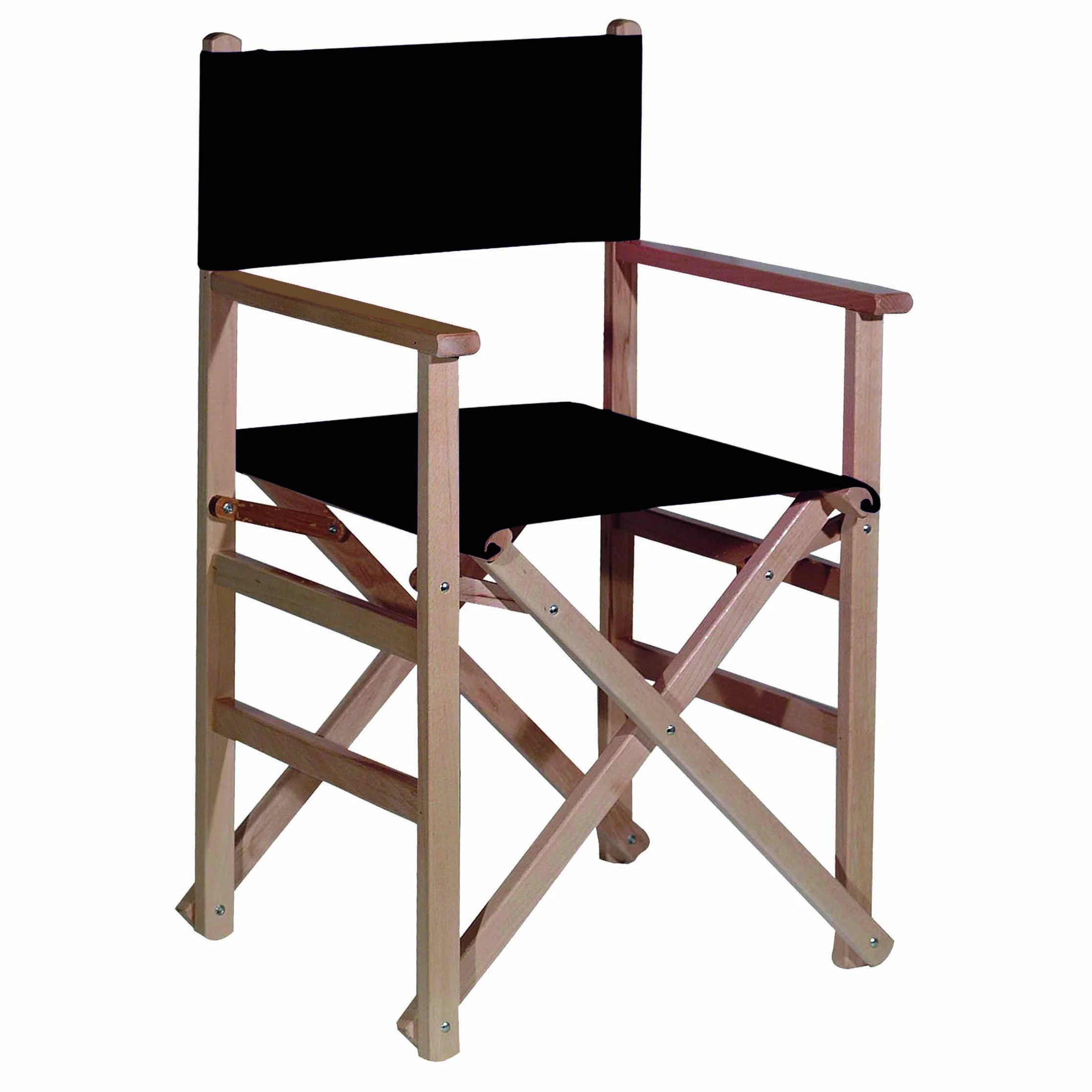 Aranaz - Sillón Director Plegable Sin Barniz Lona, Negra