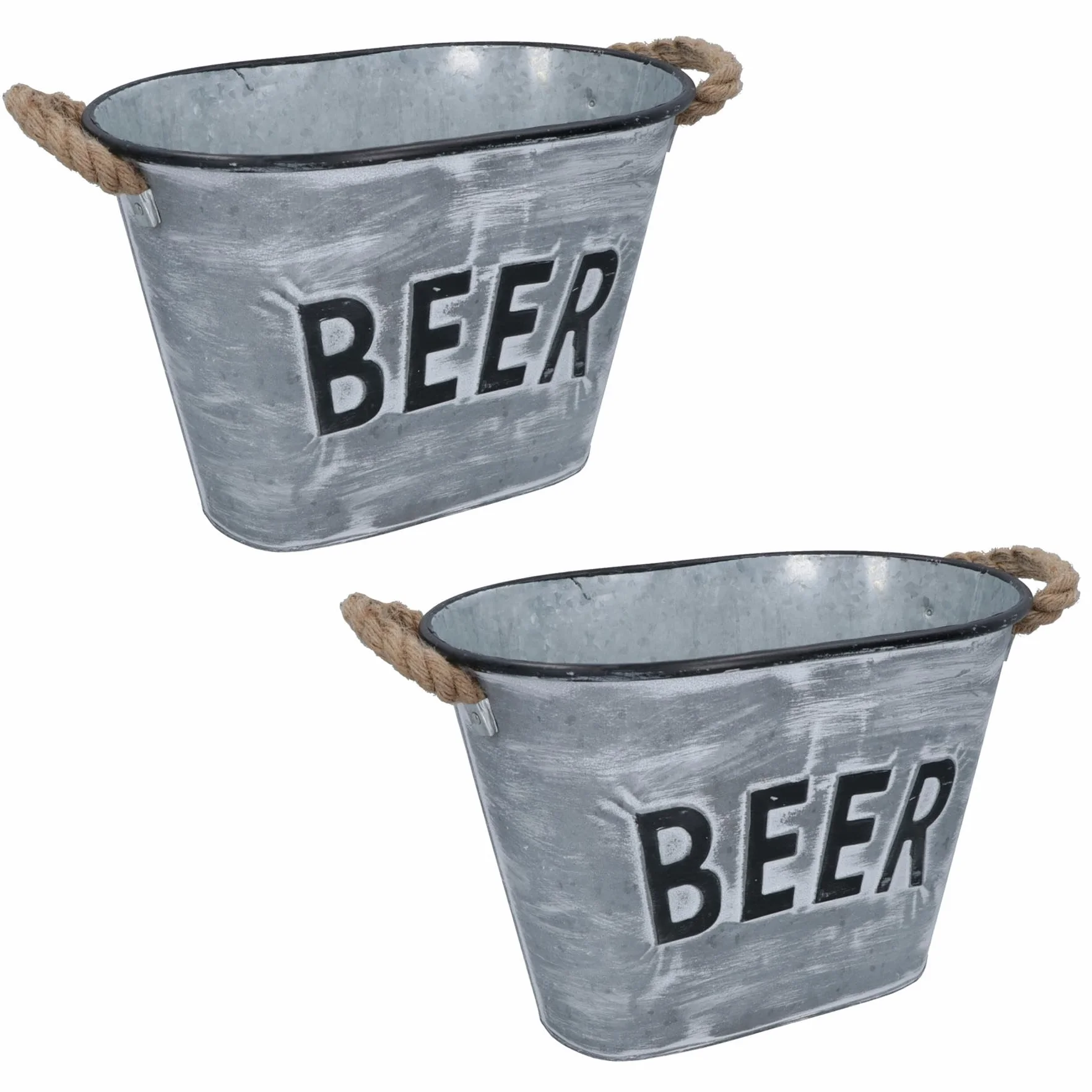 Cubo de metal para bebidas de cerveza, botella de vino, champán, hielo, cubo para fiesta, 2 unidades