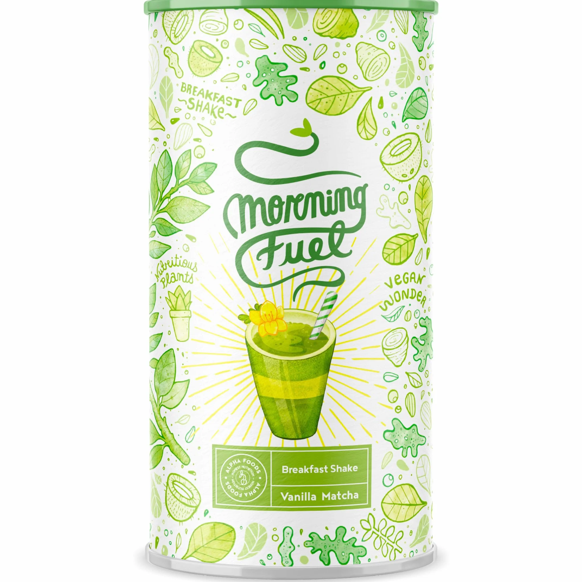 Morning Fuel Proteina Vegana Guisantes Avena Matcha Vainilla 600g
