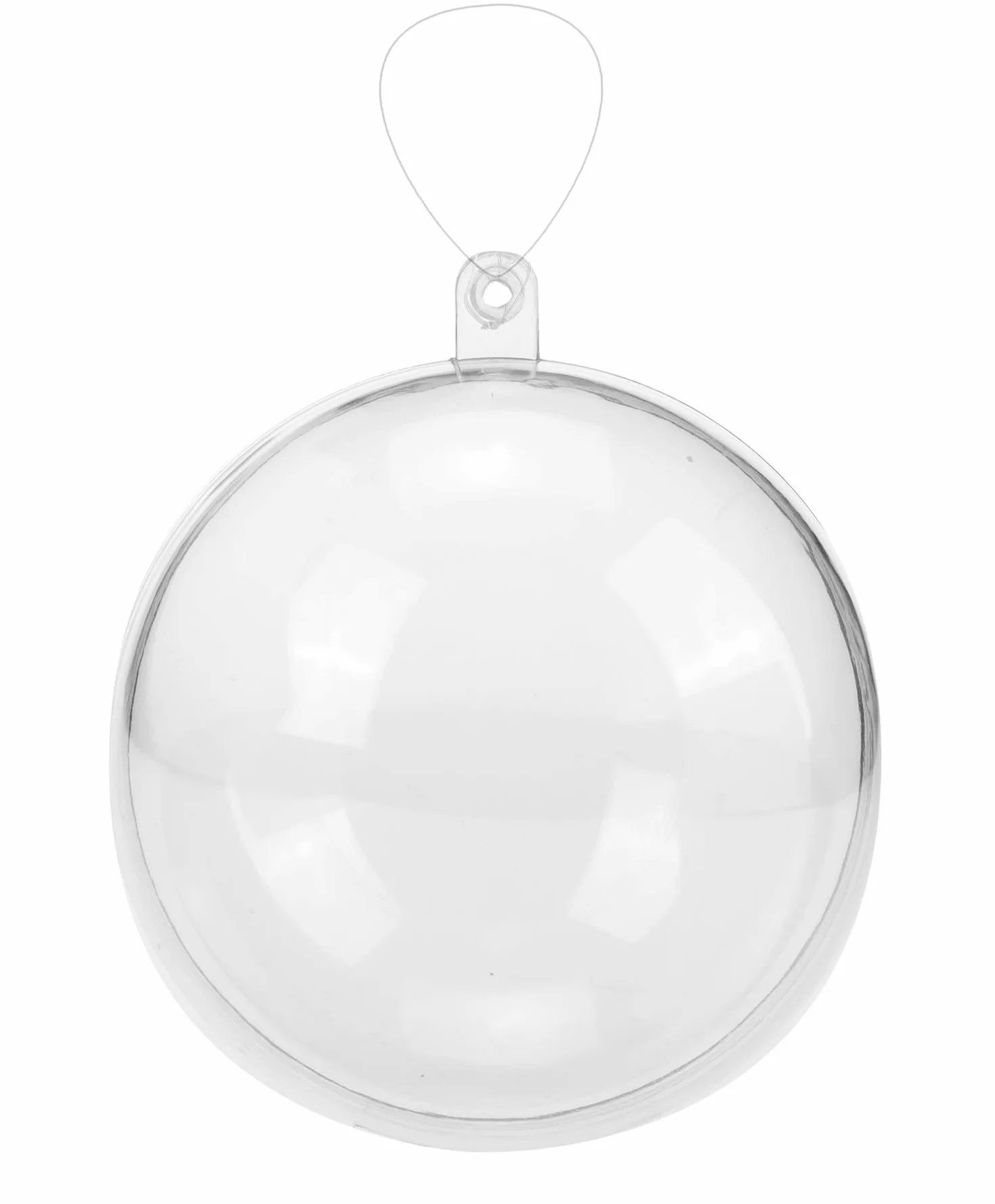 Glorex Bola plástico 16 cm Transparente Dividir 2 mitades Rellenar Decorar Colgar